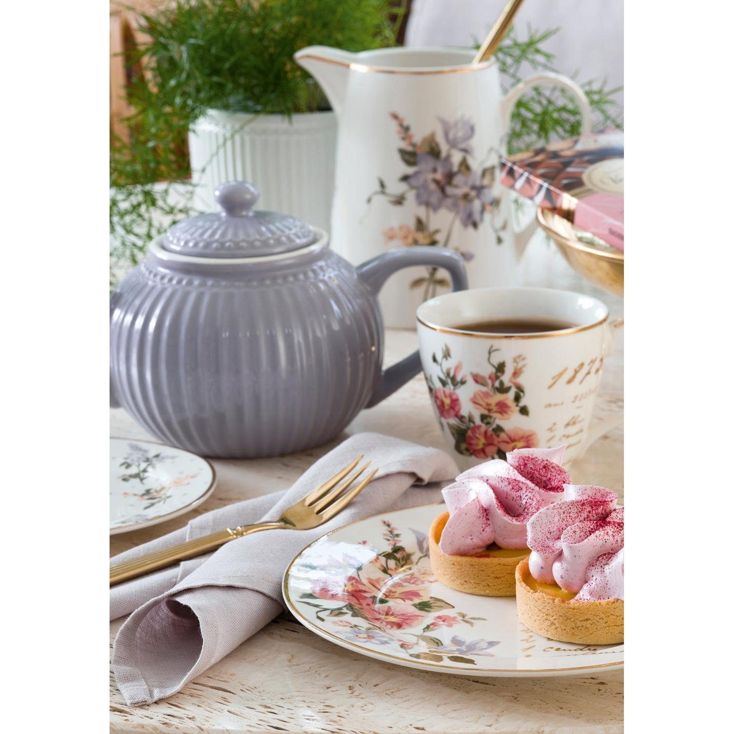 Greengate Servierplatte Untersetzer Jacobe Rund White (20cm)