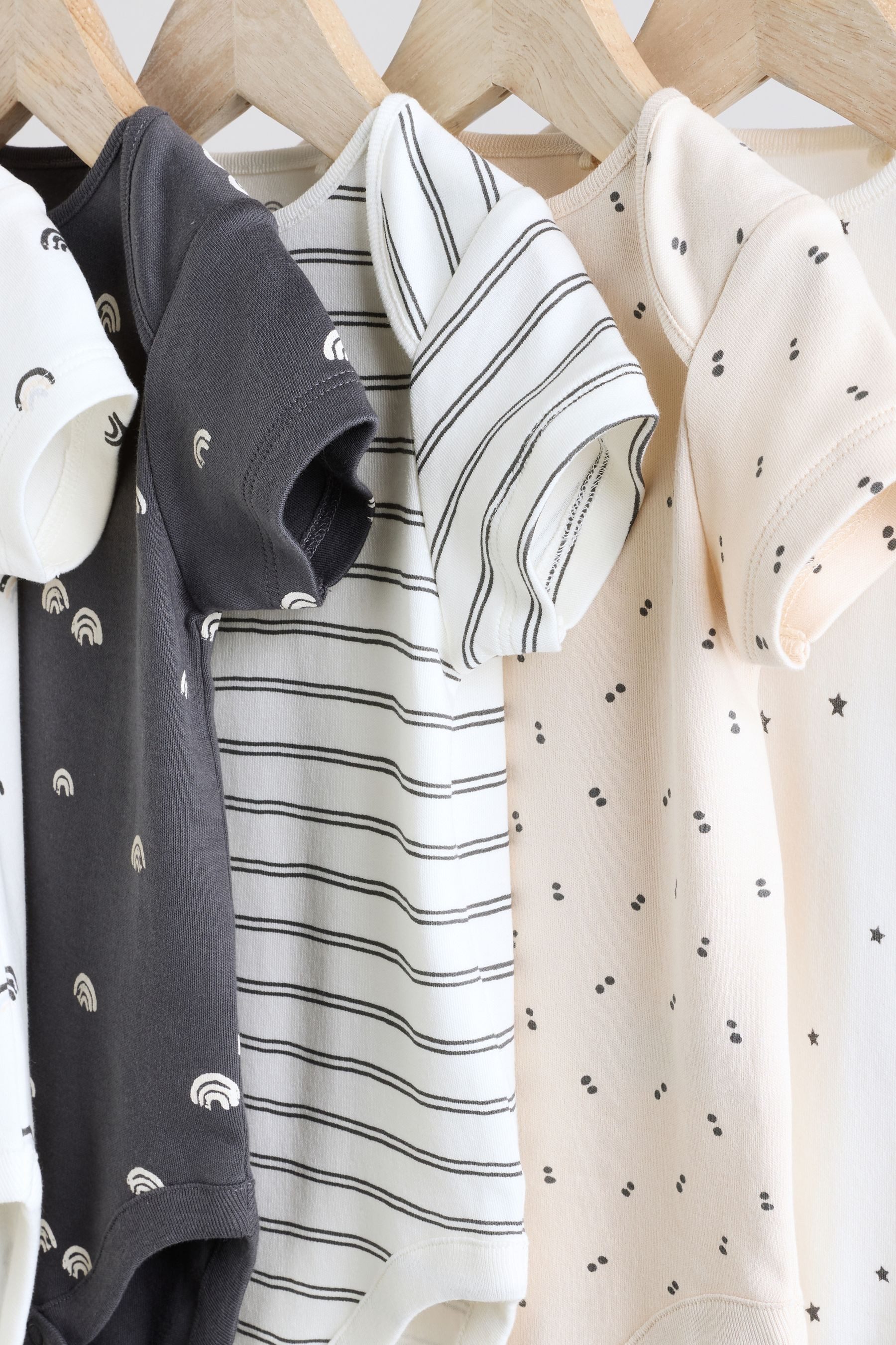 Next T-Shirt-Body Kurzärmelige Babybodys 100 % Baumwolle, 5 Stk. (5-tlg)