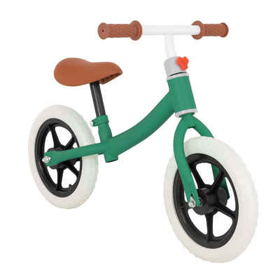 ECD Germany Laufrad Stahllaufrad mit verstellbarer Sitz Gummierte und rutschfeste Handgrif 11 Zoll, Kinderfahrrad Grün für Kinder ab 2 Jahren Lauflernrad 80x37x53cm