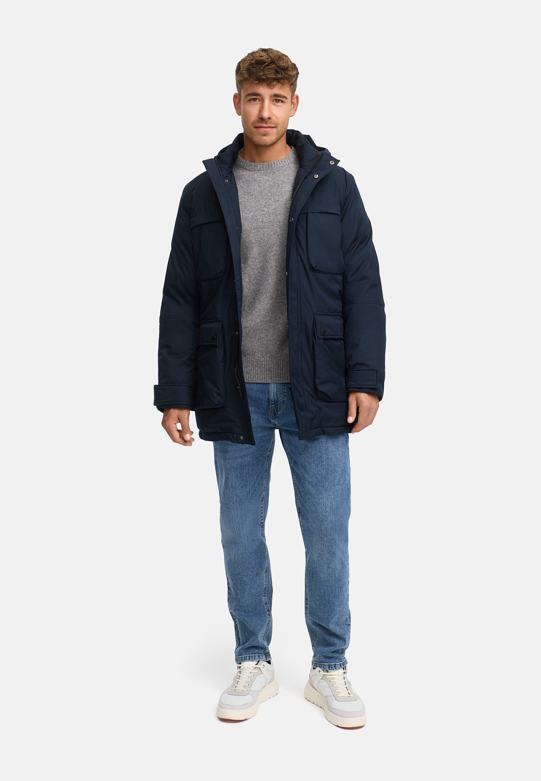 Indicode Wintermantel Herren INTardil Herrenparka Herrenjacke mit Kapuze und Innentaschen