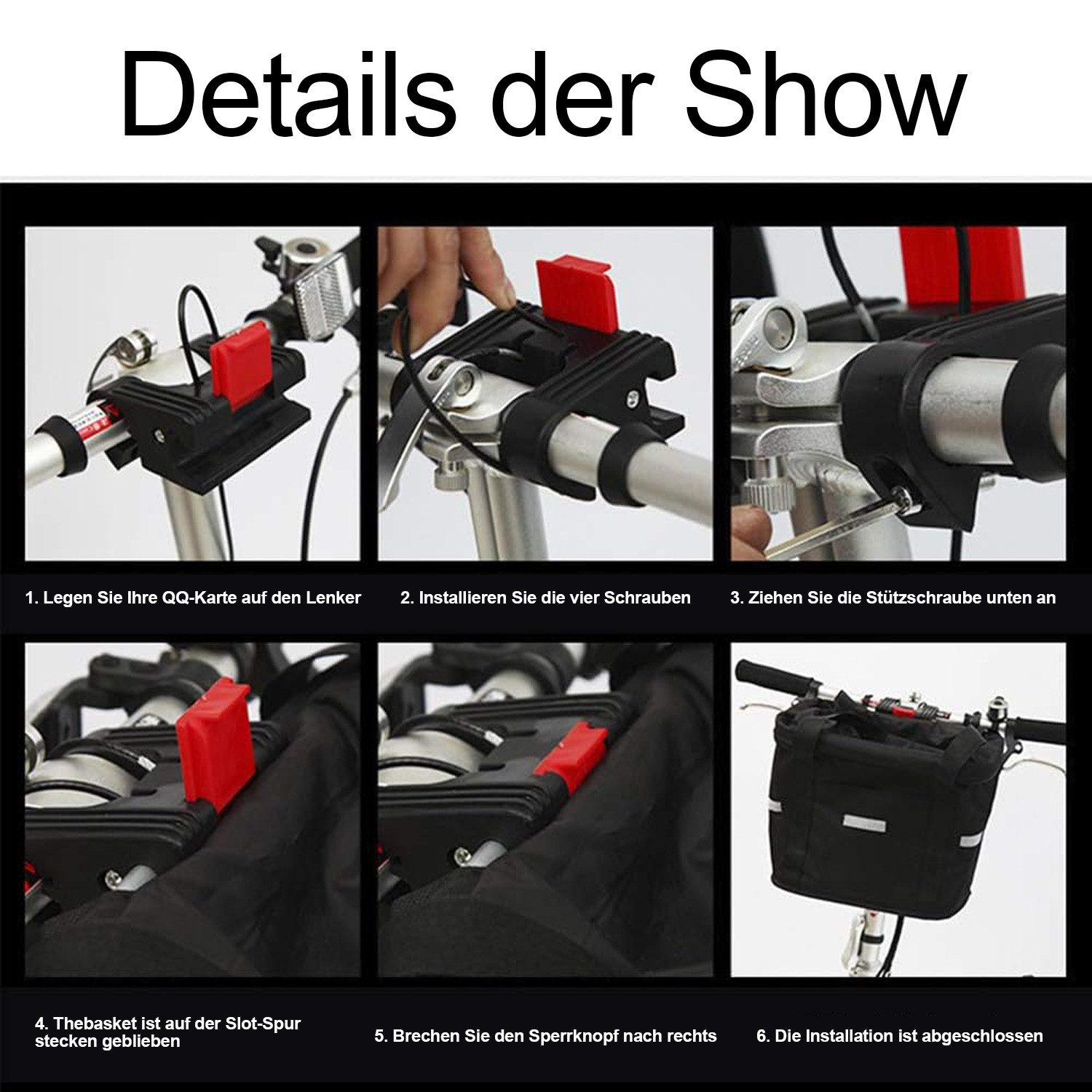 STILVORA Bicycle Basket, Detachable Front Handlebar Basket, Handbag/Pet Bag (Detachable Handlebar Basket, Aluminum Alloy Frame, 1-Piece, 33 × 24 × 23 cm, 600D Oxford Fabric, Load Capacity up to 5 kg), with Handlebar Adapter for Small Dogs, Mountain Bikes, Picnics, Shopping