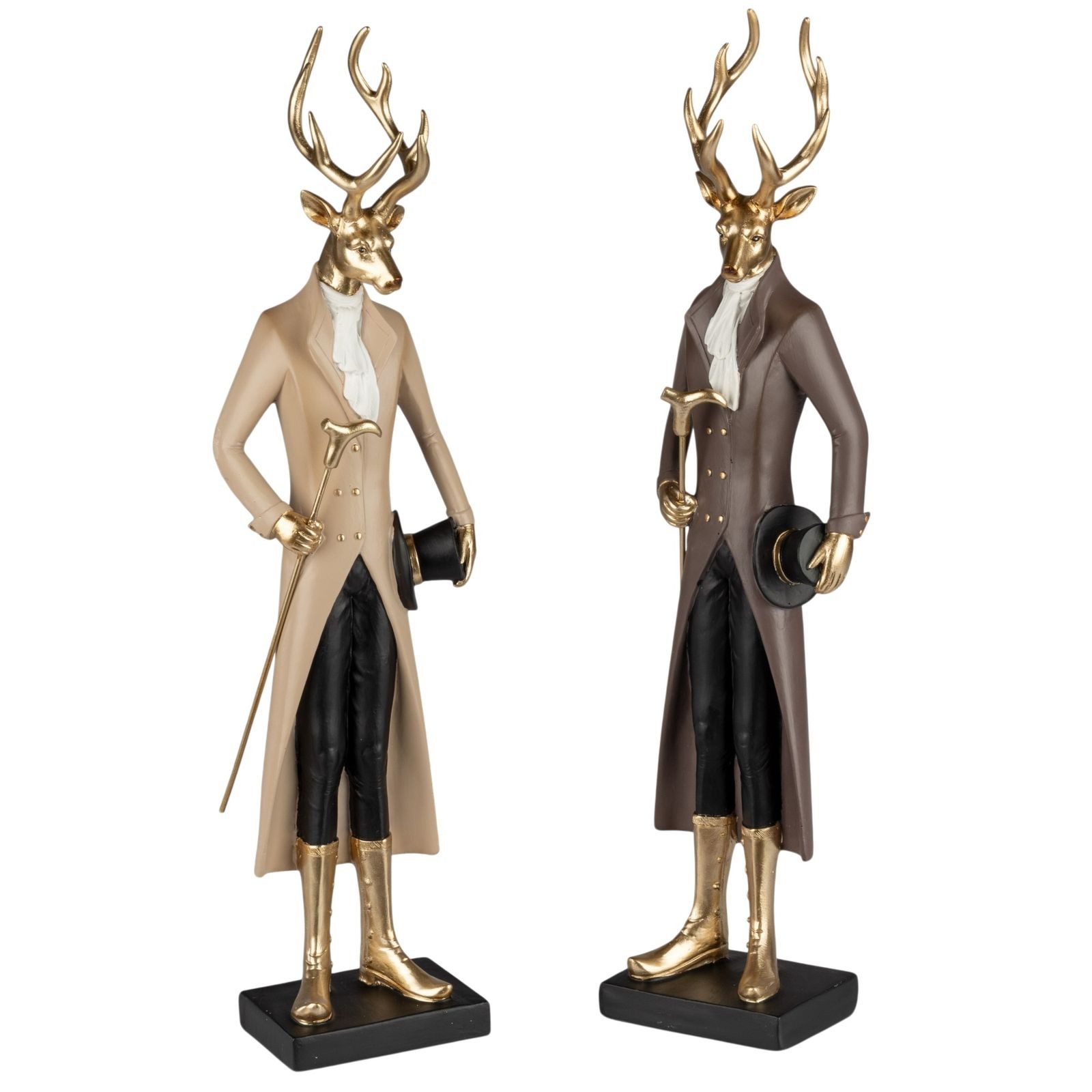 formano Dekofigur Hirsch Figuren 2er Set 48 cm Gold Weihnachten Winterdeko
