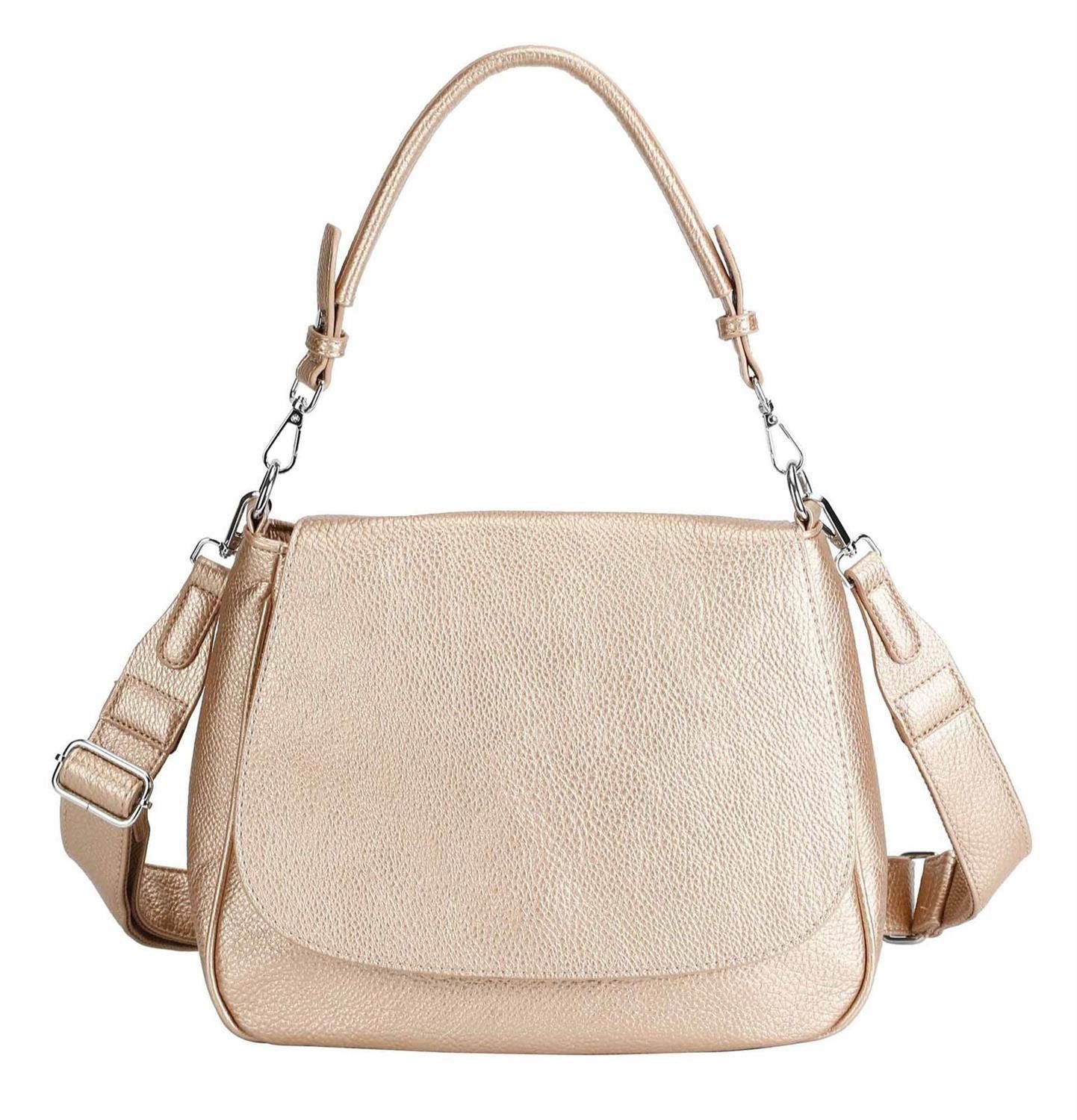 ITALYSHOP24 Schultertasche DAMEN TASCHE SHOPPER Umhängetasche Crossover Überschlagtasche BodyBag (Spar-Set: Tasche mit 2 Gürtel. Zusatz Muster Stoffgurt/Umhängeband, mit Schultergurt), Hobo Bag Reisetasche Crossbag für Schule Freizeit Urlaub LEDER OPTIK