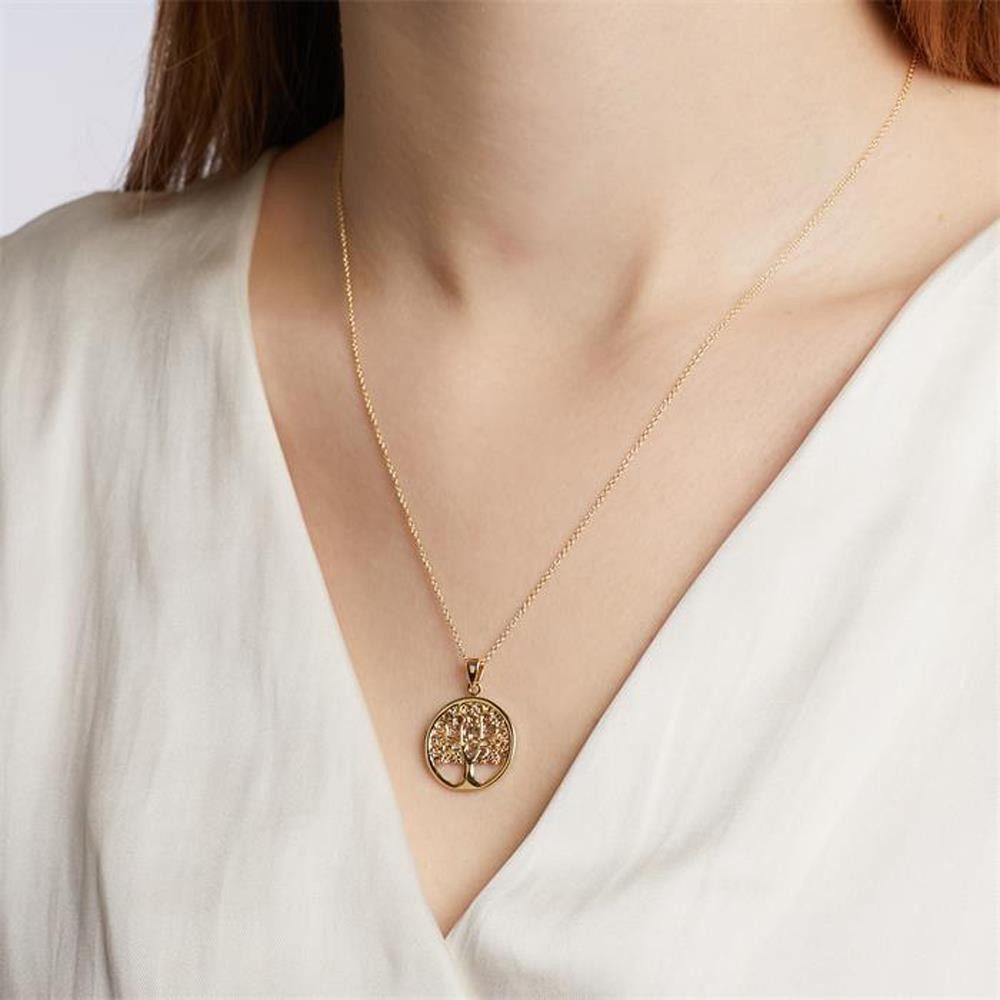 Unique Kettenanhänger Lebensbaum aus 333er Weißgold und Gelbgold GP0240 günstig online kaufen