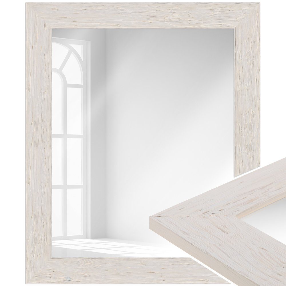 Modern Weiß, WANDStyle H780, im Massivholz aus Wandspiegel Stil