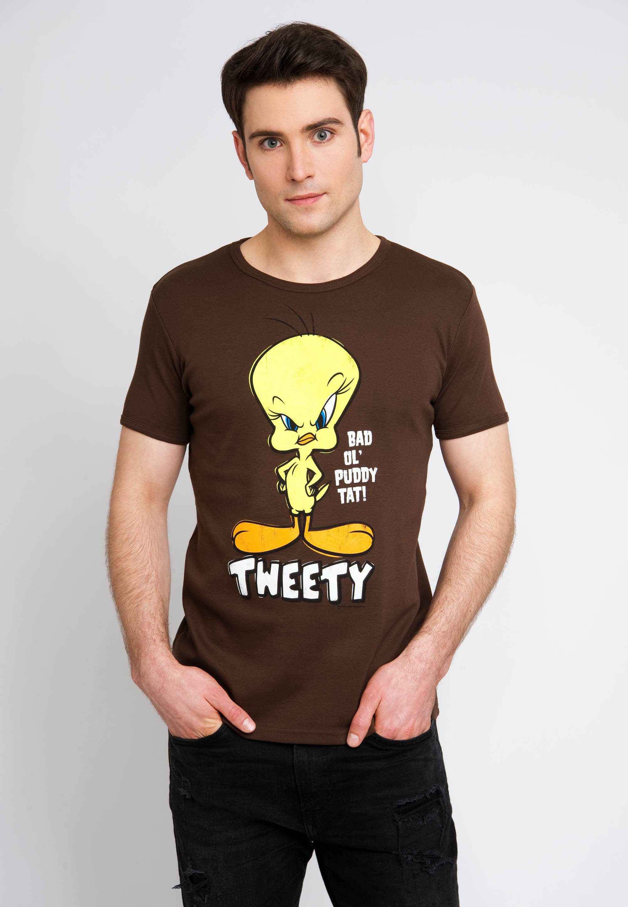 Looney Tunes - Tweety T-Shirt Tweety-Frontprint mit LOGOSHIRT