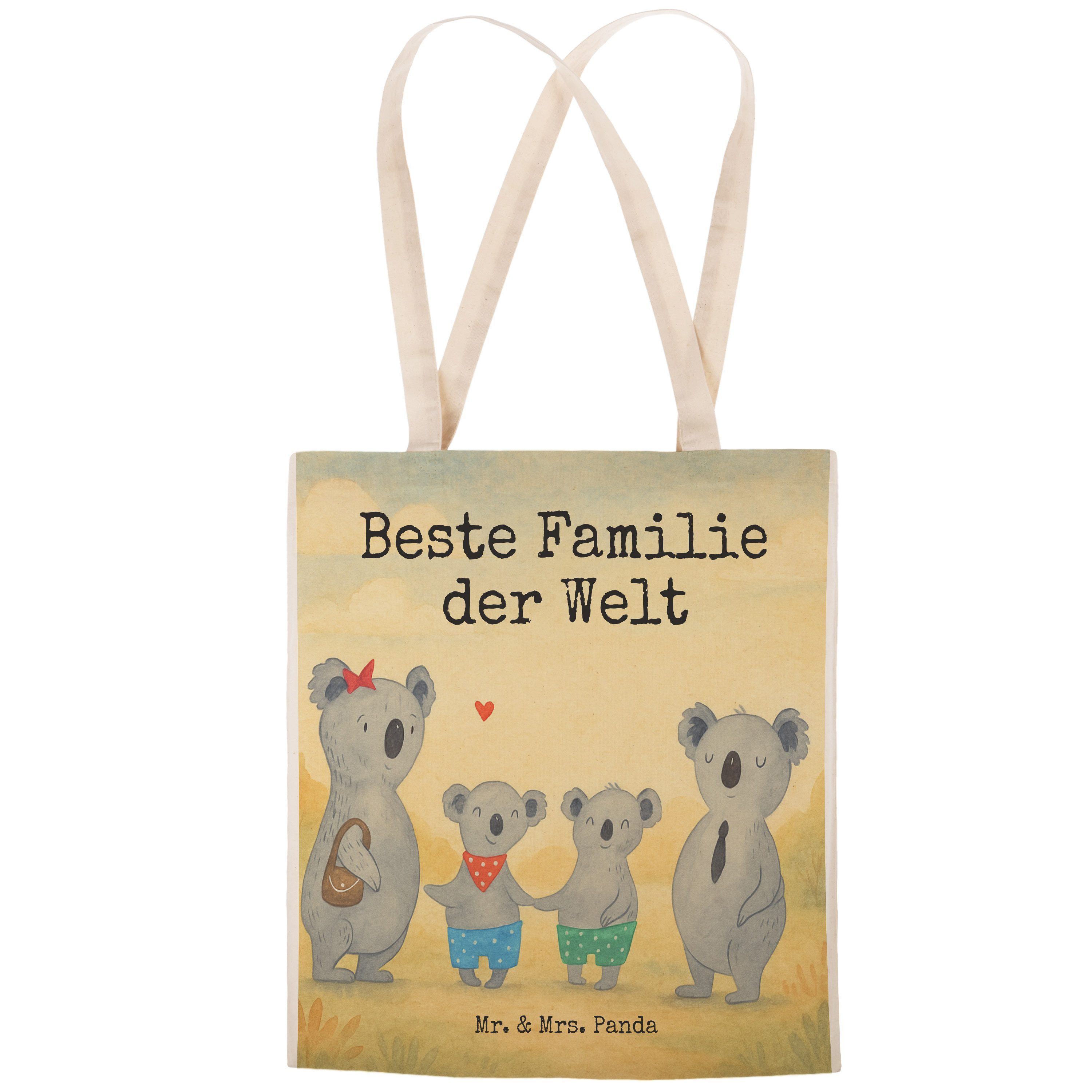 Mr. & Mrs. Panda Tragetasche Koala Familie zwei Design, Tote Bag, Weiß, Zusammen, Koalabär, Traget (Packung), stoffshopper Shoppingbag Familienzeit