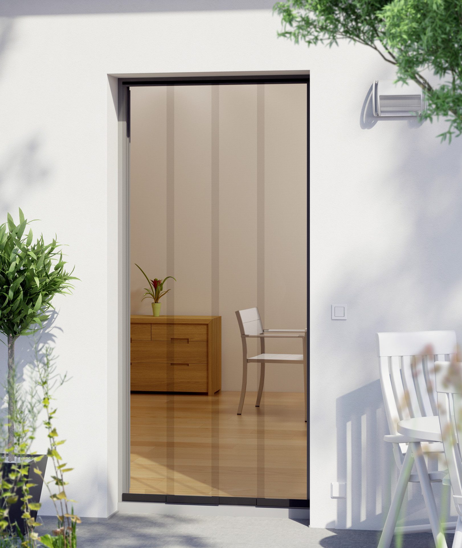 Windhager Insektenschutz-Vorhang Easy aus Fiberglas, Lamellenvorhang, individuell kürzbar, ohne bohren, (1-St), Fliegengitter erhältlich in 95 x 220 oder 120 x 250 cm, anthrazit