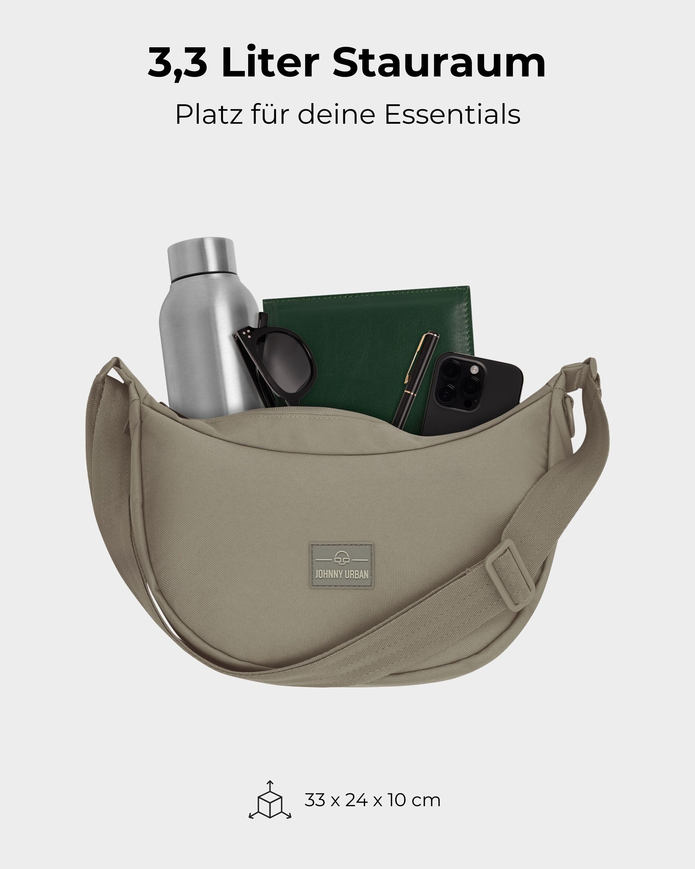 Johnny Urban Umhängetasche Ally Medium Half Moon Bag, Stylische Crossbody Bag in Halbmond Form, Wasserabweisend