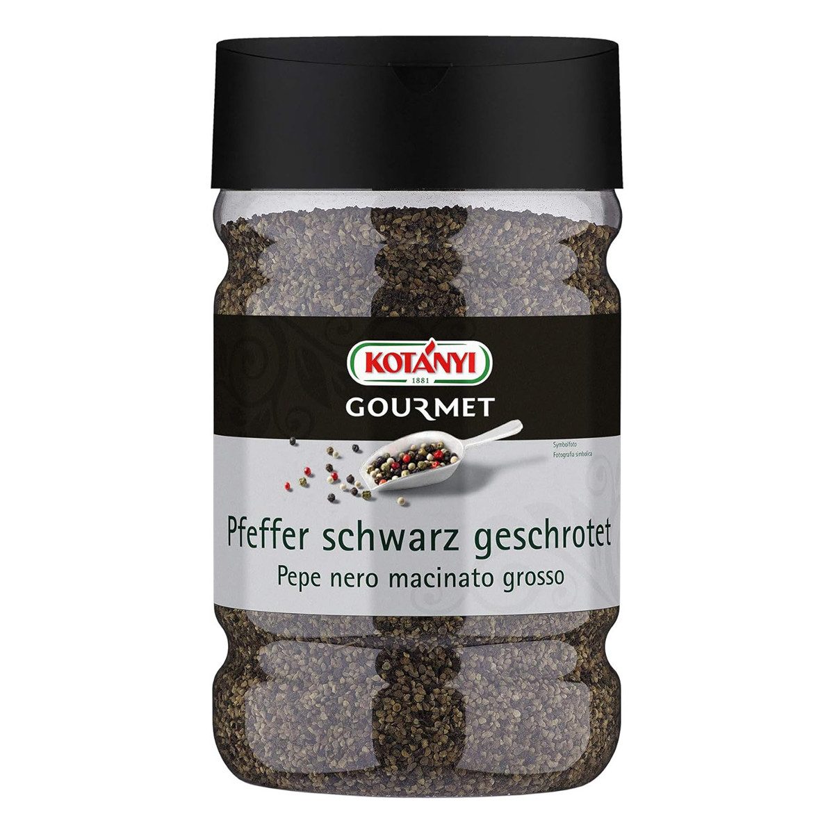 KOTANYI Gewürz, Kotanyi Pfeffer schwarz geschrotet Großverbraucher Gastronomie 630g