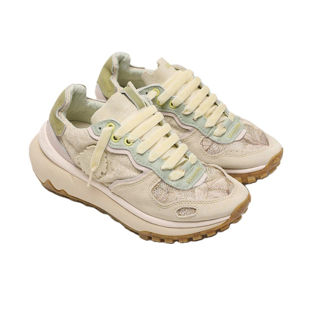 Satorisan Chacrona Metta Lino Whitewisp - beige/grün/hellbraun Damen Sneake günstig online kaufen