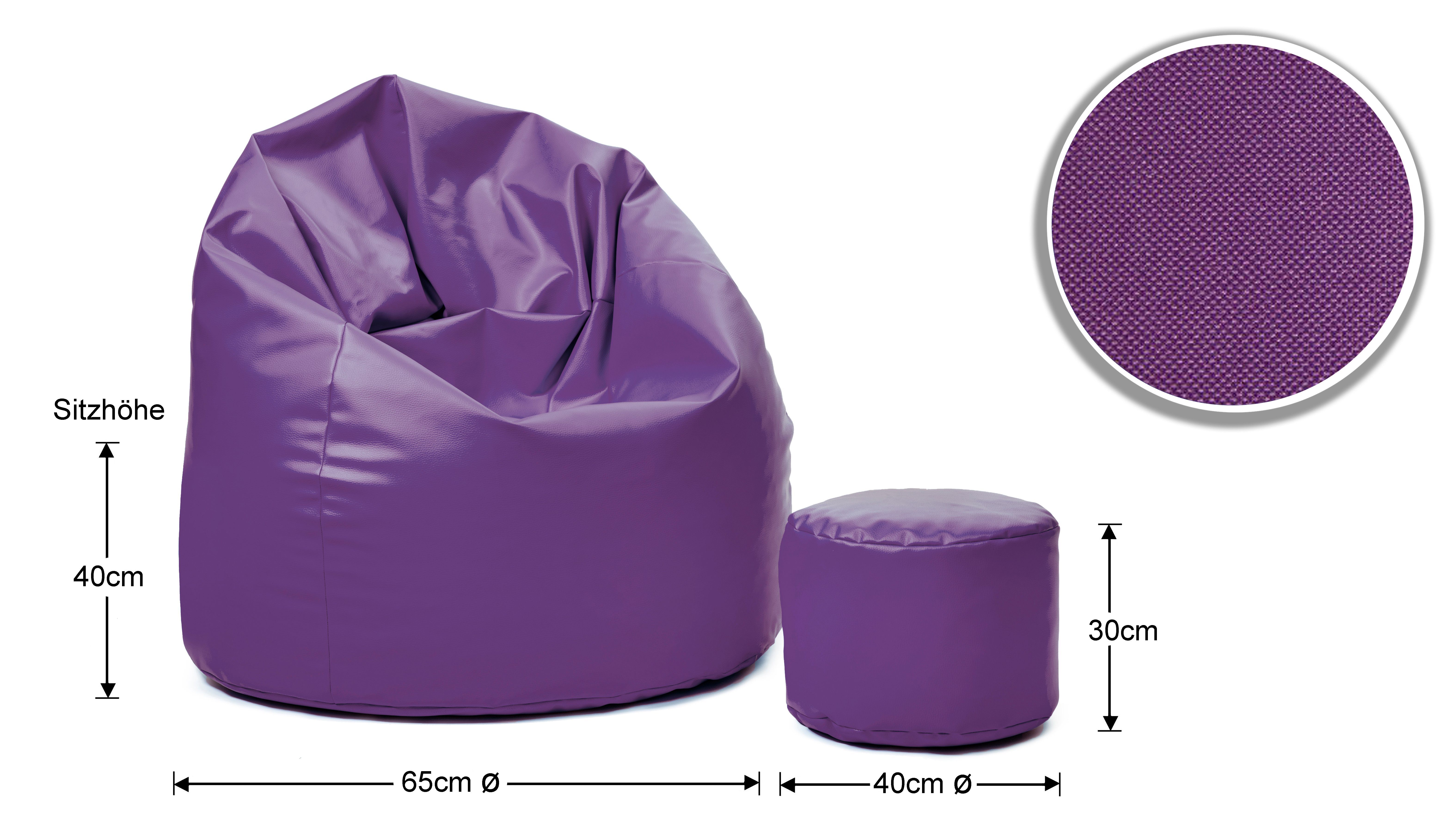 Sitzsack Sitzsack, Outdoor & Indoor sunnypillow violett