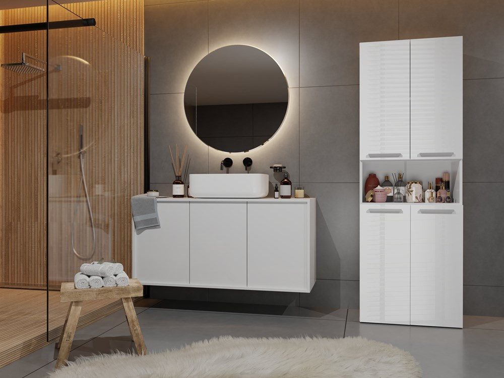 MAGOWA Badkommode Badezimmerschrank - Stilvolle Ordnung für Ihr Bad, Höhe: 174 cm - Breite: 60 cm - Tiefe: 30 cm
