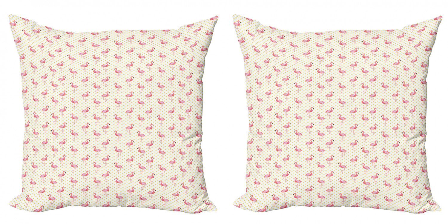 Kissenbezüge Modern Accent Doppelseitiger Digitaldruck, Abakuhaus (2 Stück), Flamingo Exotische Vögel Indigenous