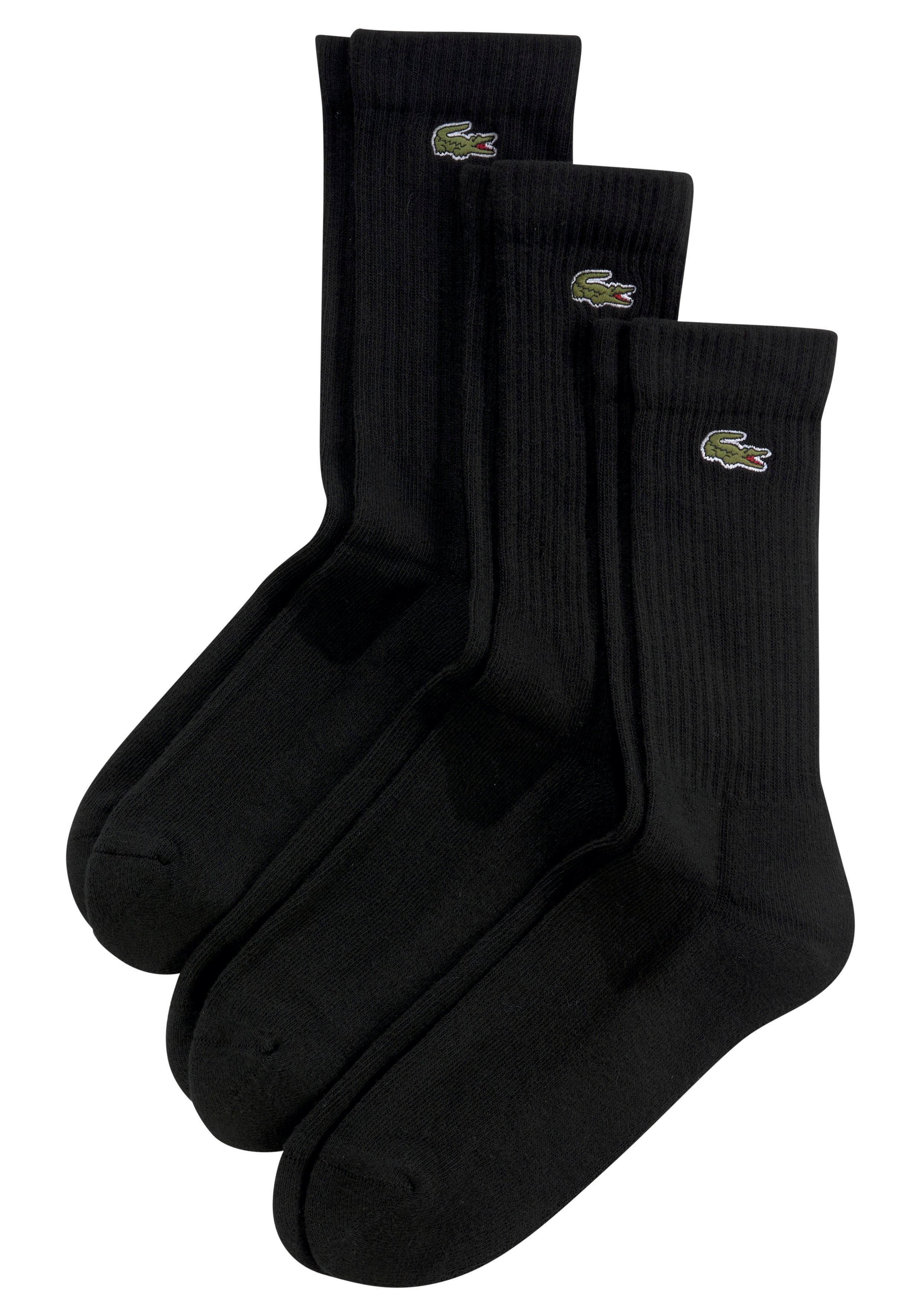 Lacoste Tennissocken (3-Paar) hochwertiger Baumwollmix, Langlebigkeit black hoher Komfort und