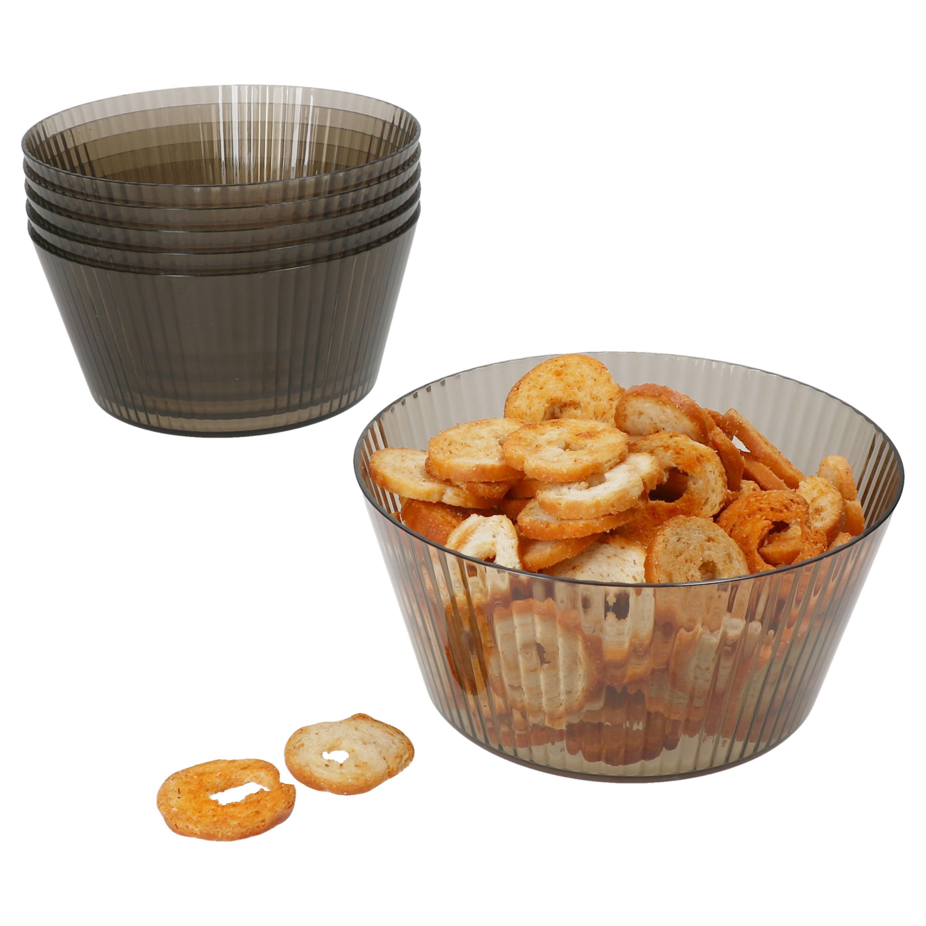 MamboCat Müslischale 6x ToGo Kunststoff-Schale grau 600 ml Camping Outdoor Picknick Dessert, Kunststoff