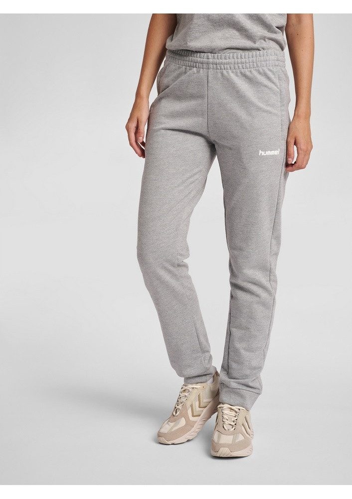 hummel Jogginghose Freizeithose hmlGO Cotton Pant (Baumwolle) lang grau Dam günstig online kaufen