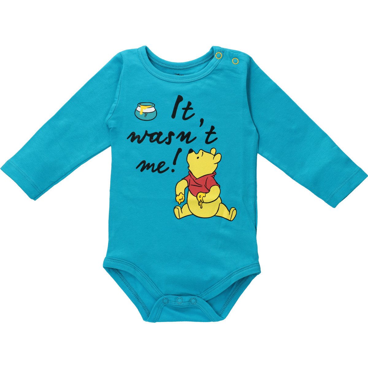 Disney Langarmbody Winnie Pooh Unisex Kinder (1-tlg) Langarm Einteiler, Body, Longsleeve-Body, Bodysuit, Stretchbody