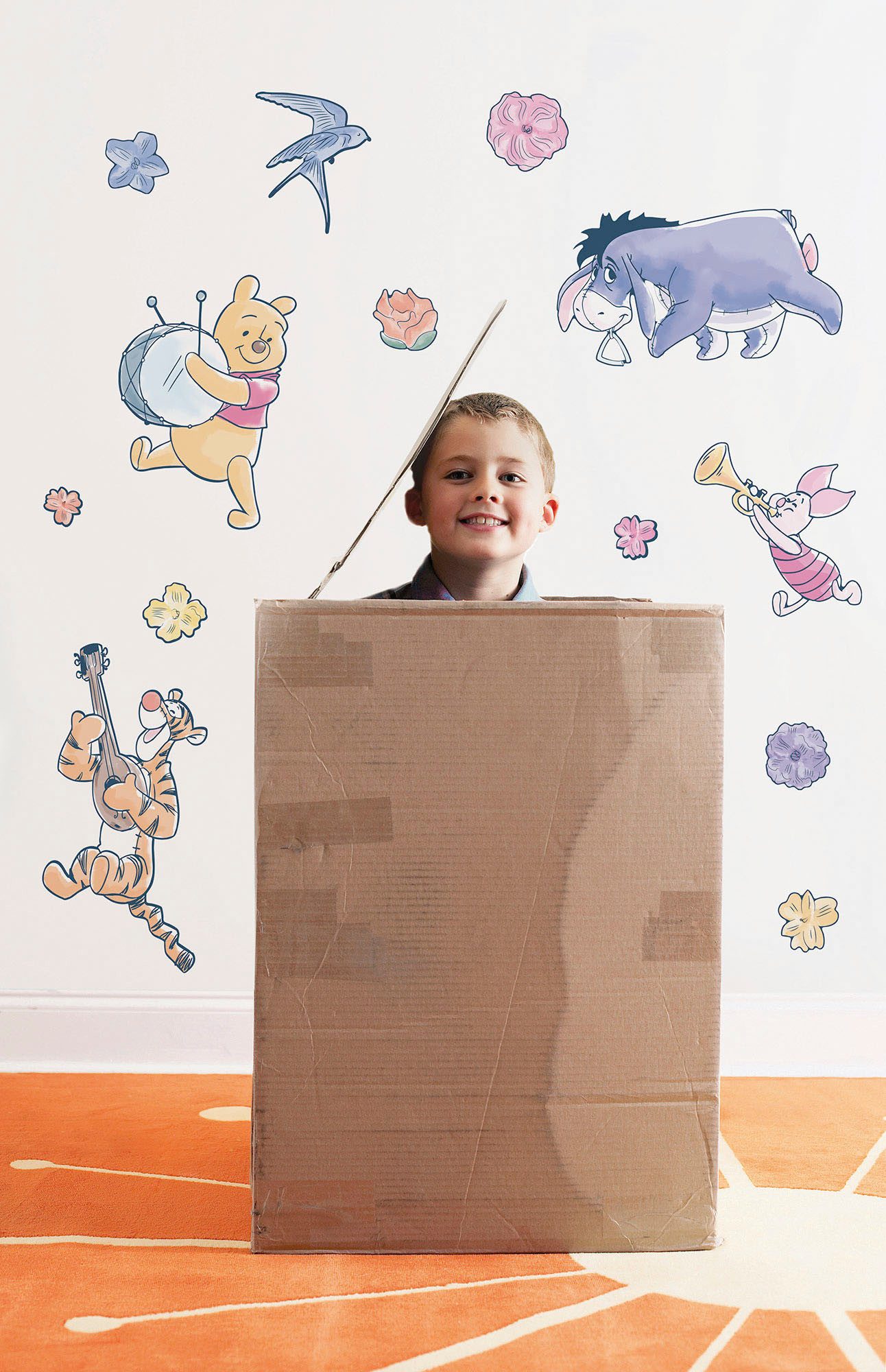 Komar Wandtattoo Winnie the Pooh Rock-a-bye - Größe 50 x 70 cm (14 St), Künstler: Komar, selbstklebend, Wandsticker, Kinderzimmer