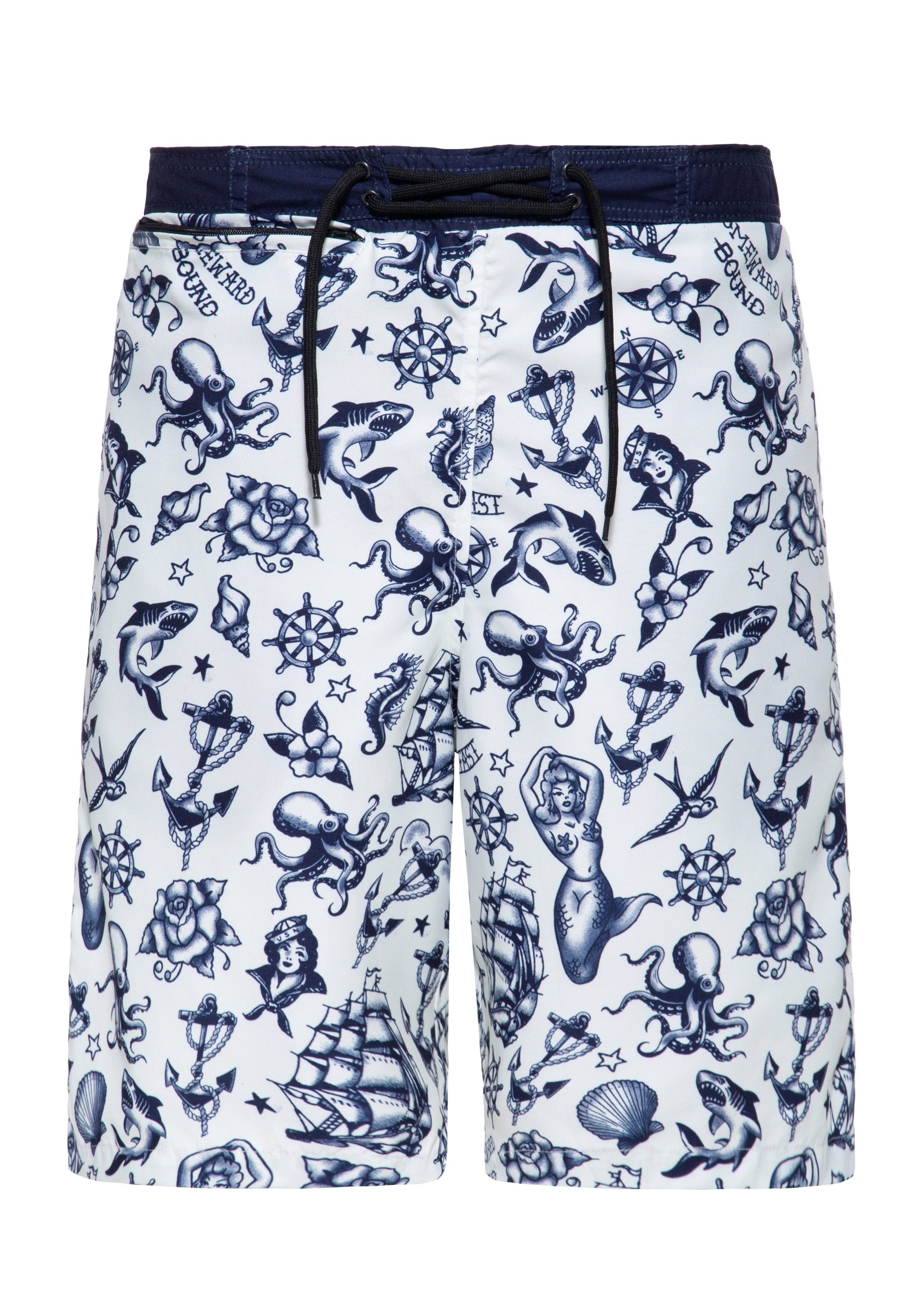 KingKerosin Badeshorts Oldschool Tattoo im Allover-Print-Design günstig online kaufen