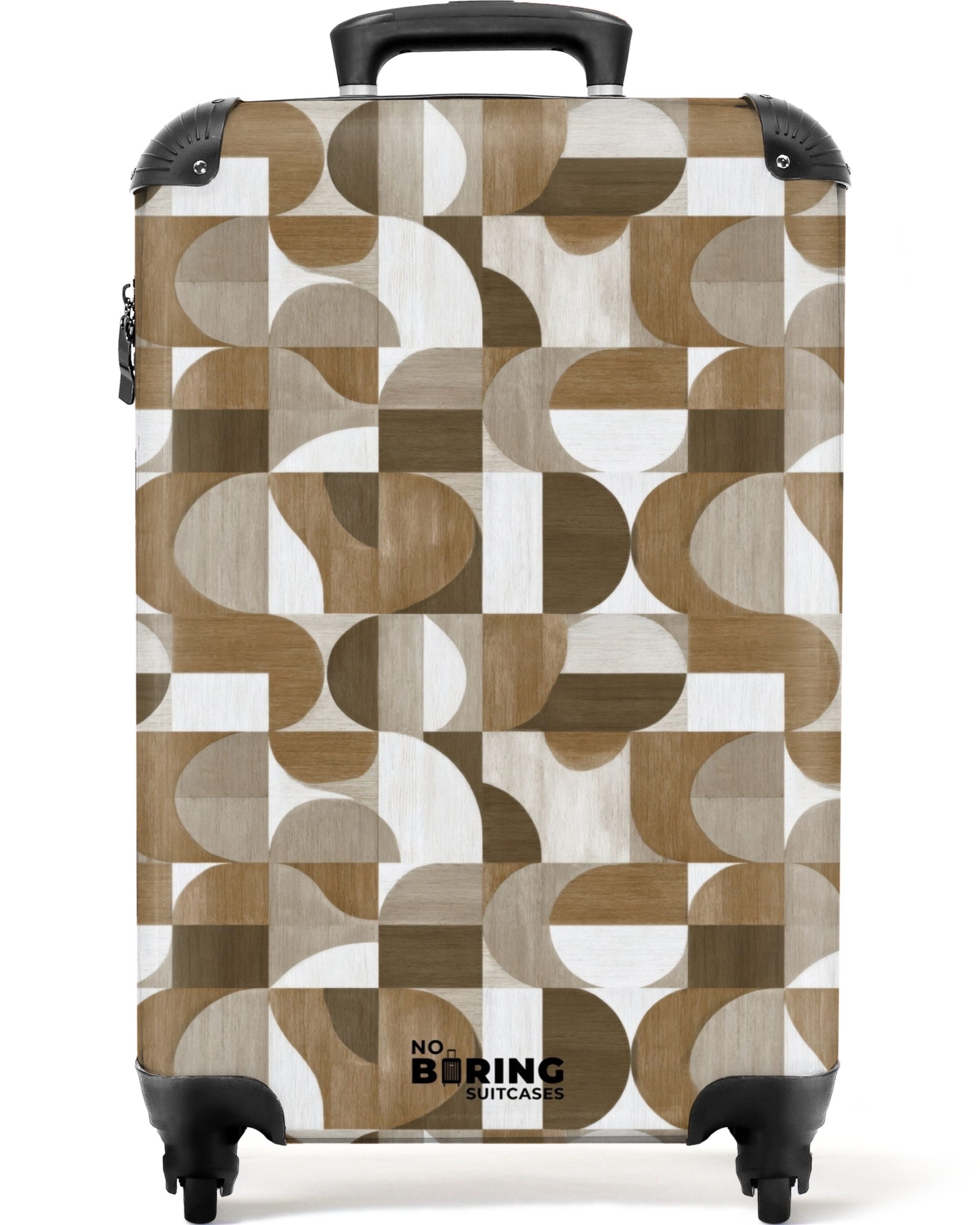 NoBoringSuitcases.com© Hartschalen-Trolley Abstrakt - Retro - Braun 55x35x20cm, Handgepäck Koffer & Trolleys, Luggage, Reisekoffer Frauen