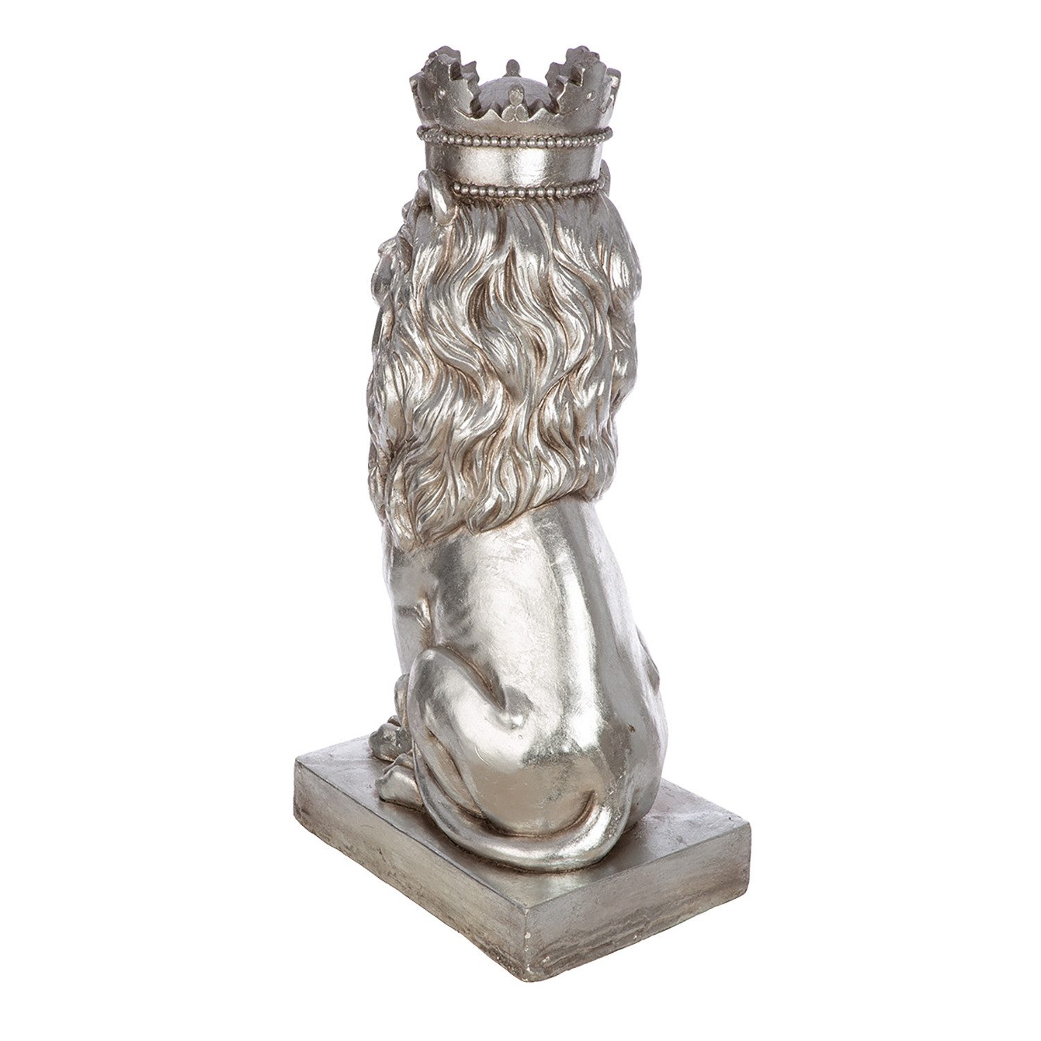 GILDE Skulptur LÖWE Skulptur - Höhe 70 cm - silber aus Magnesia - Dekoration - Garten (1x Löwenskulptur, Figur - Wohnaccessoires), moderne Skulptur - Deko - Schlafzimmer - Wohnzimmer
