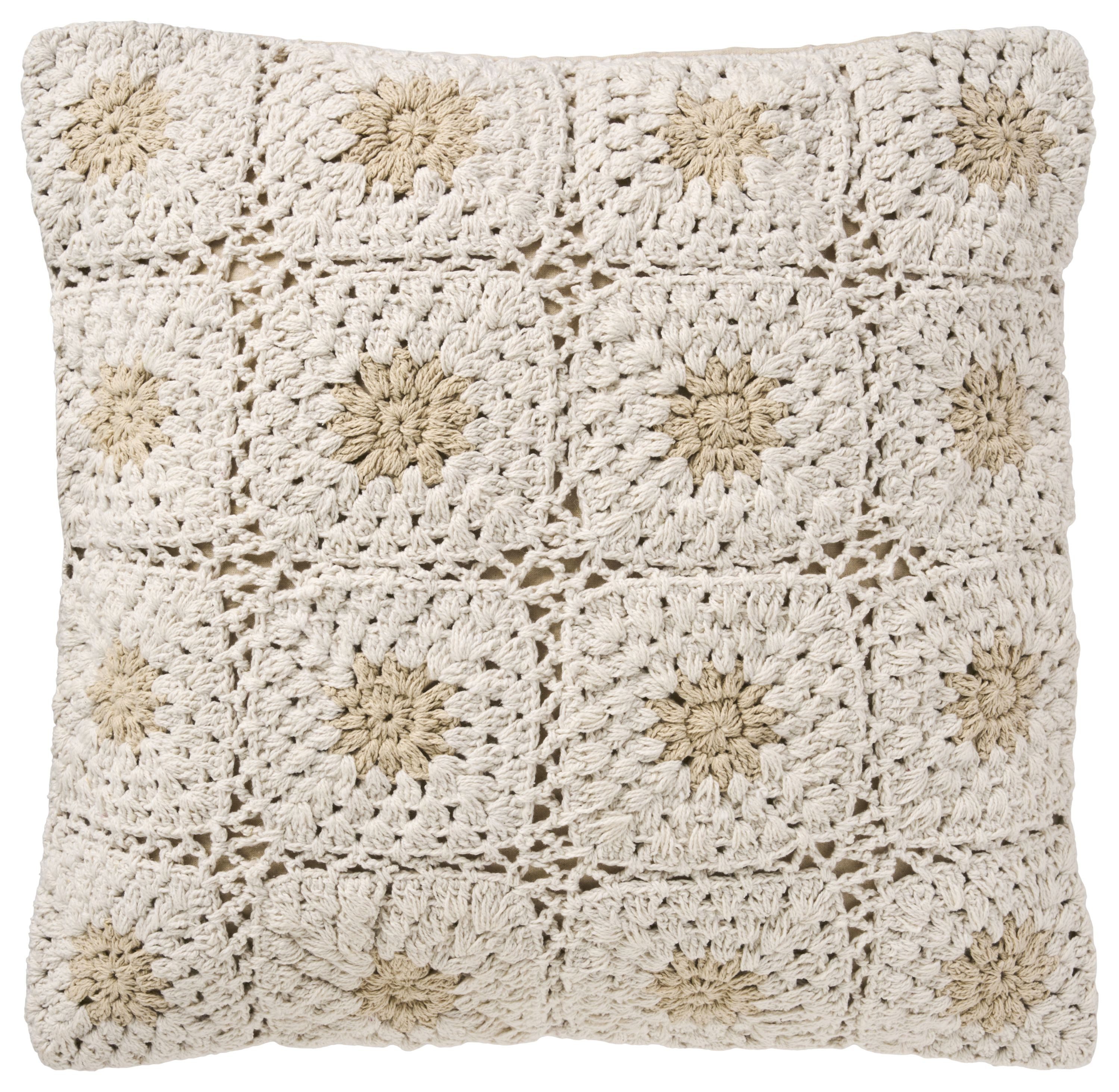Ib Laursen Kissenbezug Ib Laursen - Kissenbezug Kissenhülle 50x50cm Gehäkelt Creme Natur