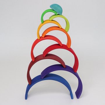 GRIMM´S Spiel und Holz Design Spielbausteine Regenbogen Zahlenland 10 Teile Holzspielzeug Stapelsteine