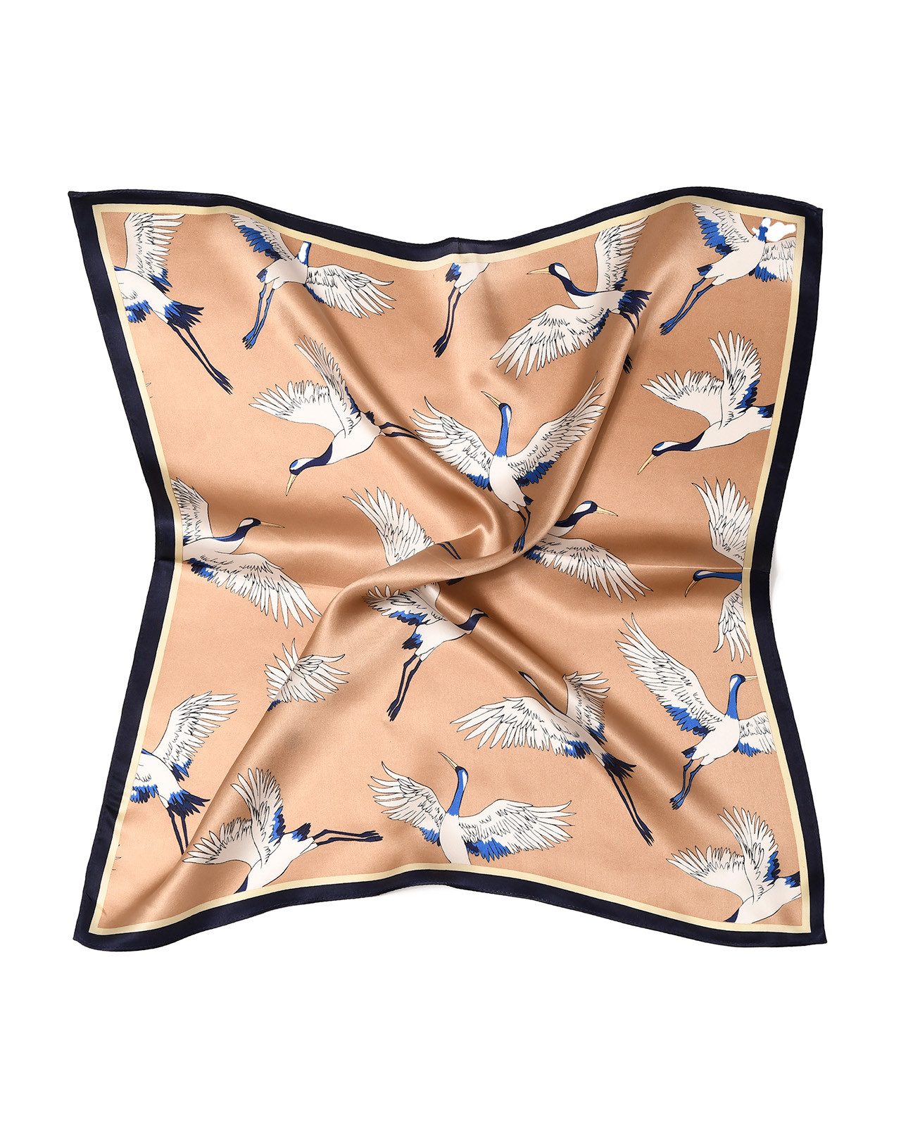 MayTree Seidentuch quadratisch Kranich 53x53, Nickituch, Bandana-Schal, (St günstig online kaufen