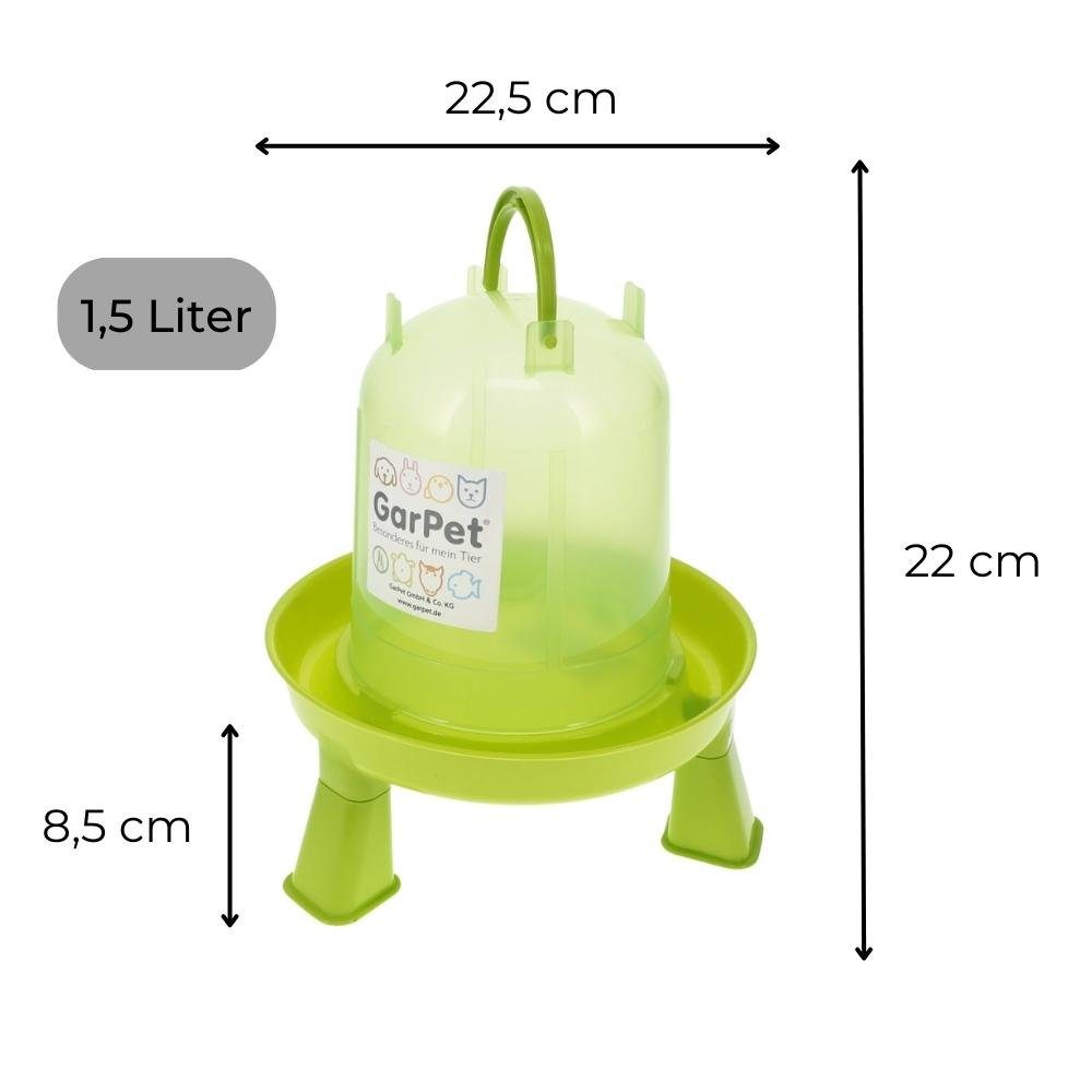 GarPet Wasserspender Geflügel Futterautomat und Tränke Set mit Füßen Hühner Wasser Tränke