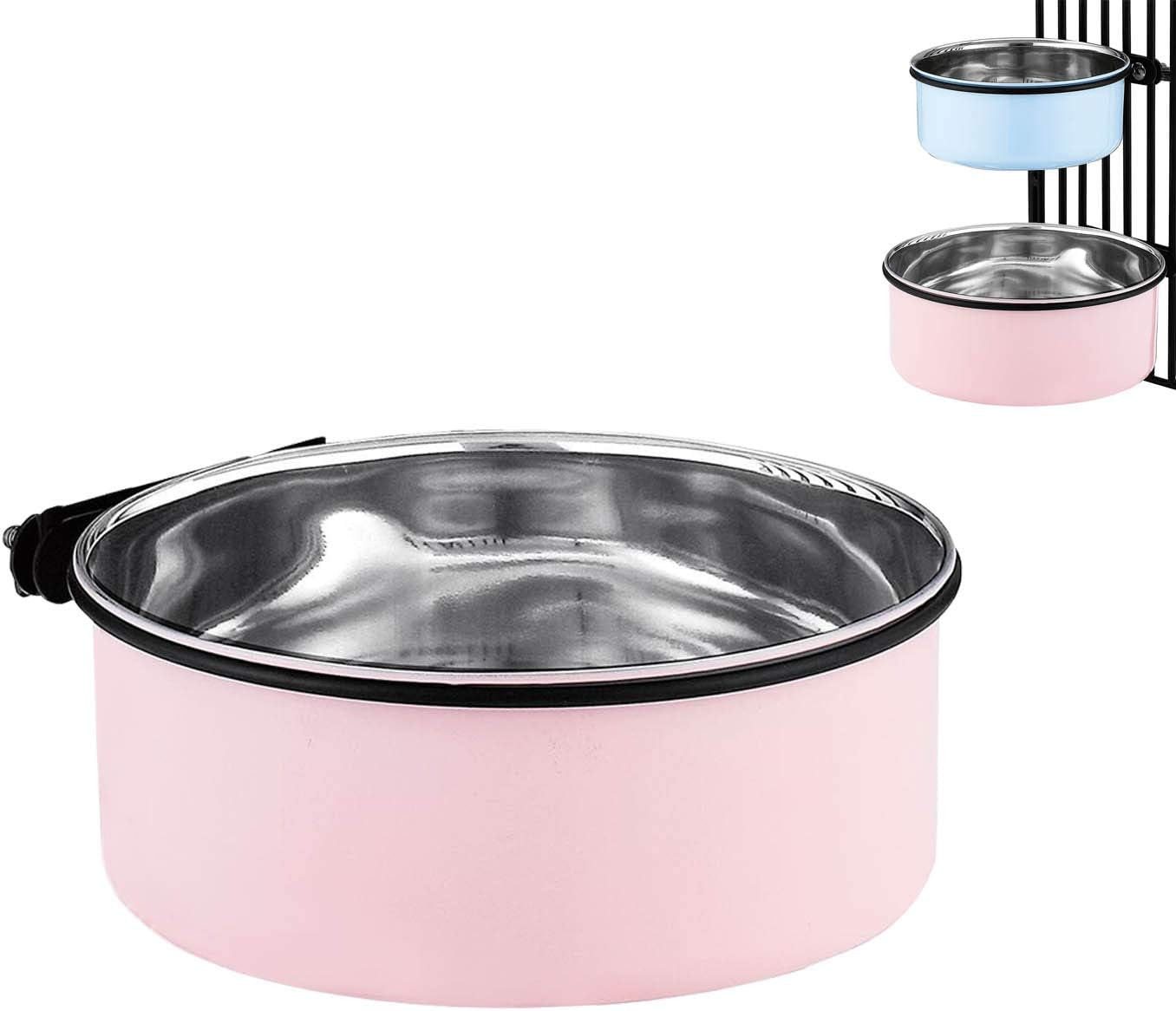 FELIXLEO Fisch-Futterspender Futternapf für Hundekäfig Edelstahl zum Aufhängen kleine Hunde
