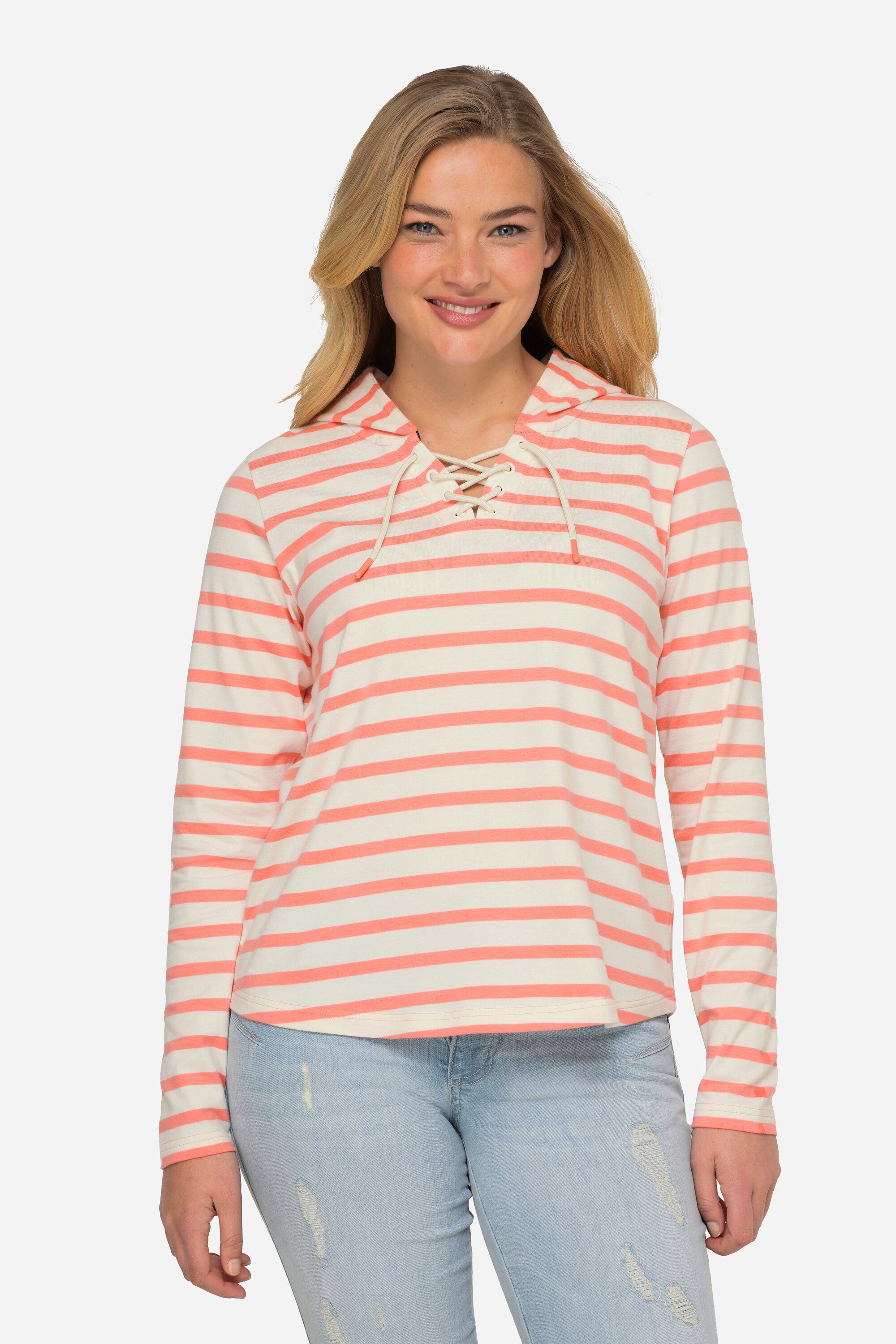 Longsleeve T-Shirt Ringel Kapuze Langarm