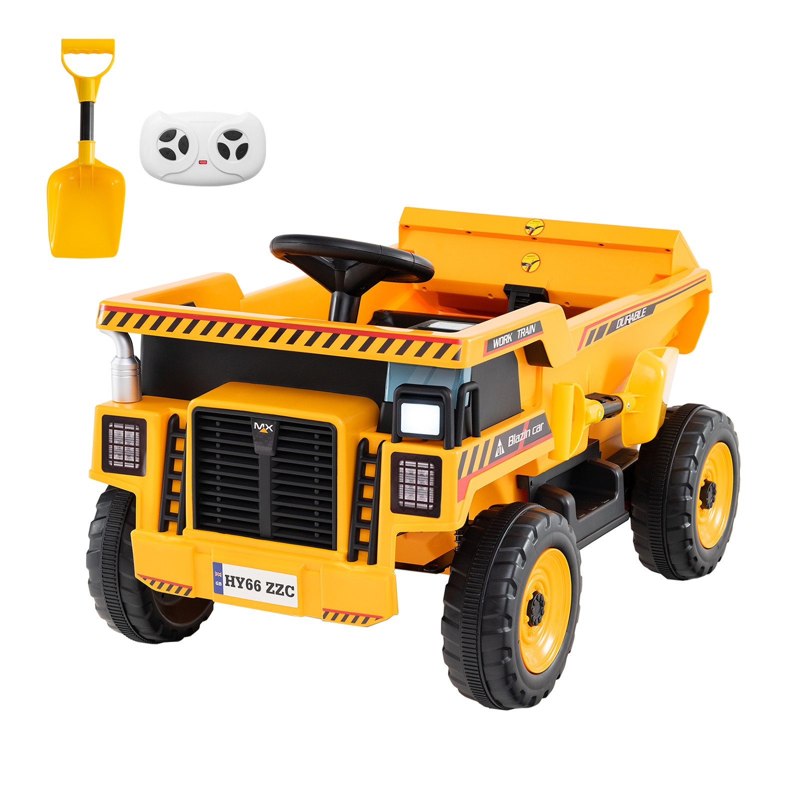 COSTWAY Elektro-Kindertraktor, Belastbarkeit 30 kg, (1-tlg), 24V Kinder Elektroauto, Kinderauto mit Musik & Hupe