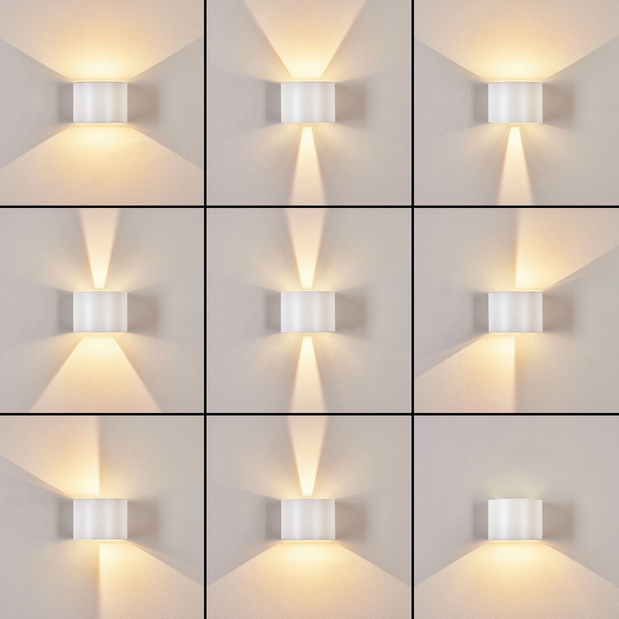 hofstein Außen-Wandleuchte Wandleuchte aus Metall in Weiß, LED fest integriert, 3000 Kelvin, Up & Down, Lichteffekte (einstellbar), LED 6 Watt, 308 Lumen
