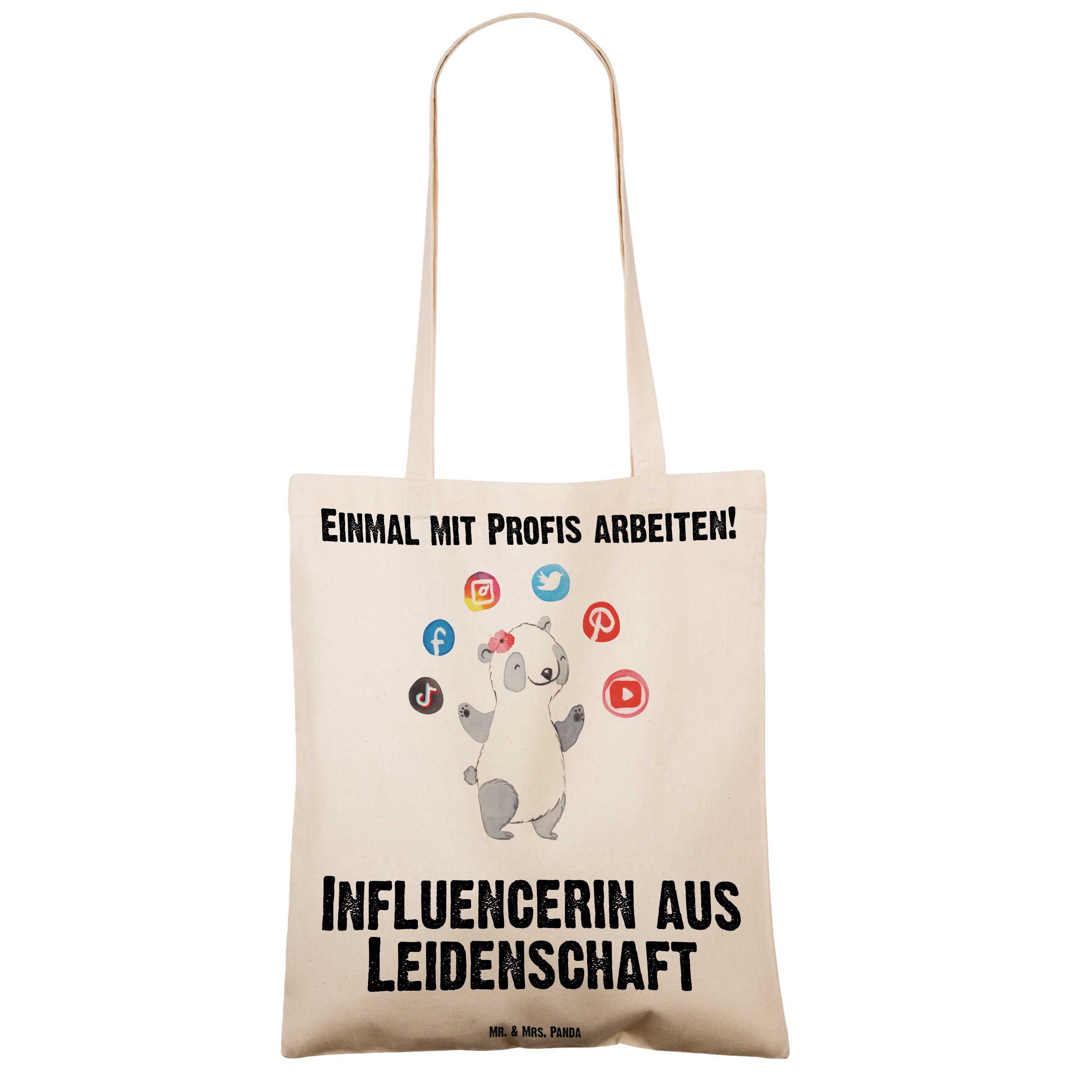 Stoffbeutel, Transparent Panda - (1-tlg) aus Leidenschaft Tragetasche Mr. - Geschenk, & Influencerin Mrs.