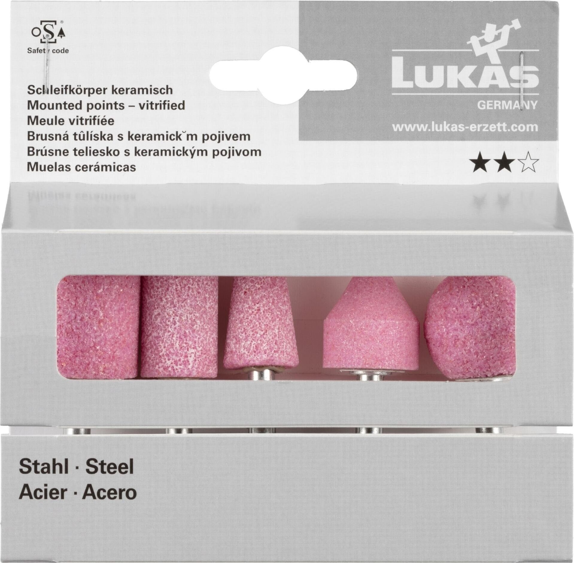LUKAS-ERZETT Schleifstift LUKAS SCHLEIFSCHEIBENSATZ 5-tlg. ECR TO STEEL