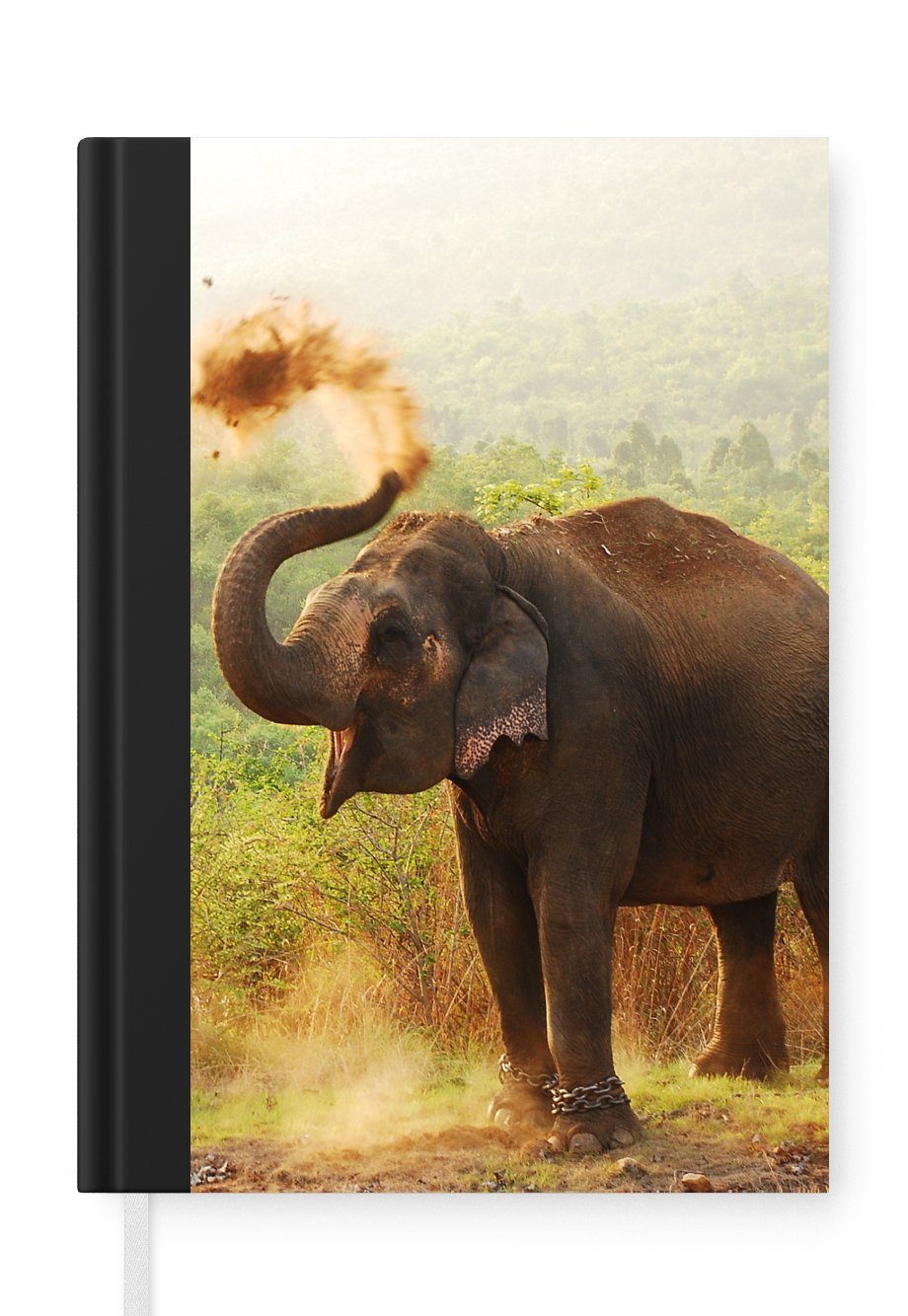 MuchoWow Notizbuch Elefant - Tiere - Wald - Bäume, Journal, Merkzettel, Tagebuch, Notizheft, A5, 98 Seiten, Haushaltsbuch