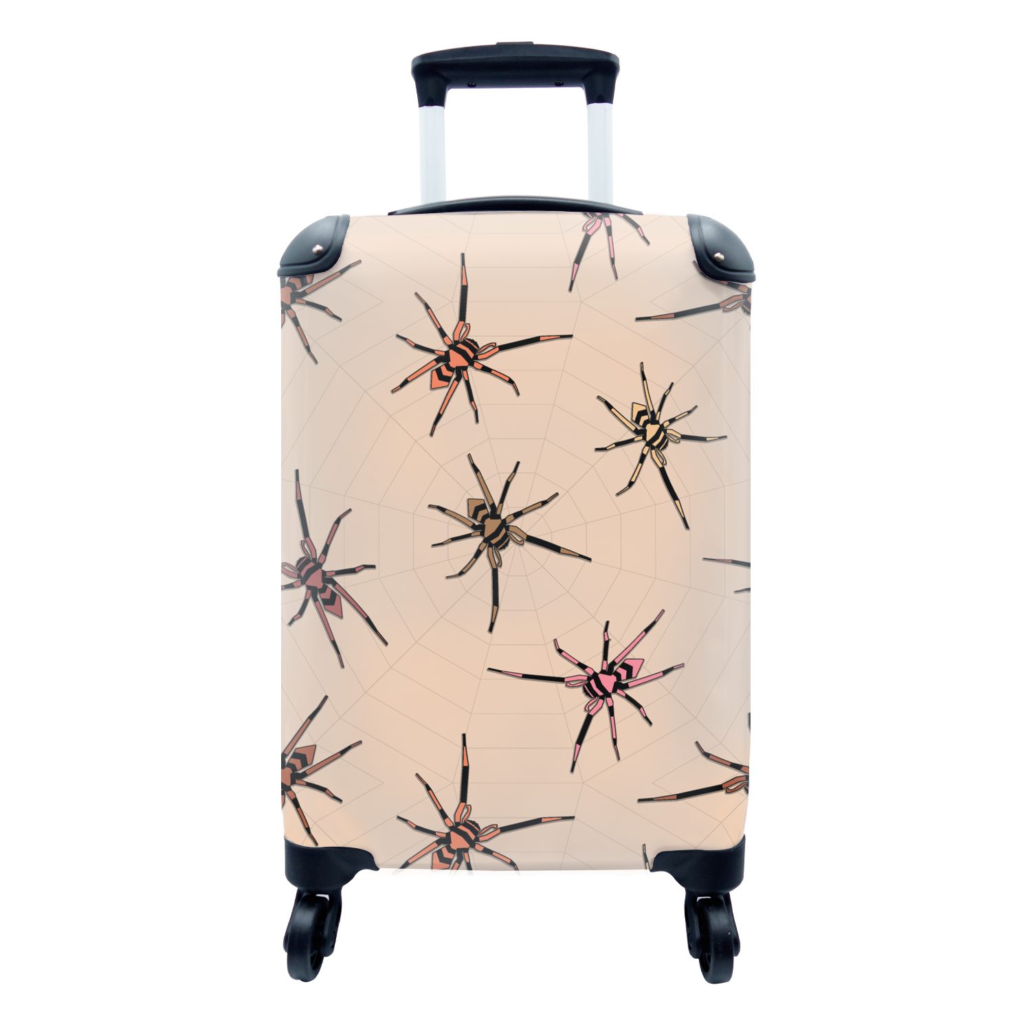 MuchoWow mit Puber Muster, 4 Handgepäck Spinnennetz - - Reisekoffer Spinne Handgepäckkoffer Rollen, Reisetasche Trolley, Ferien, für rollen, -