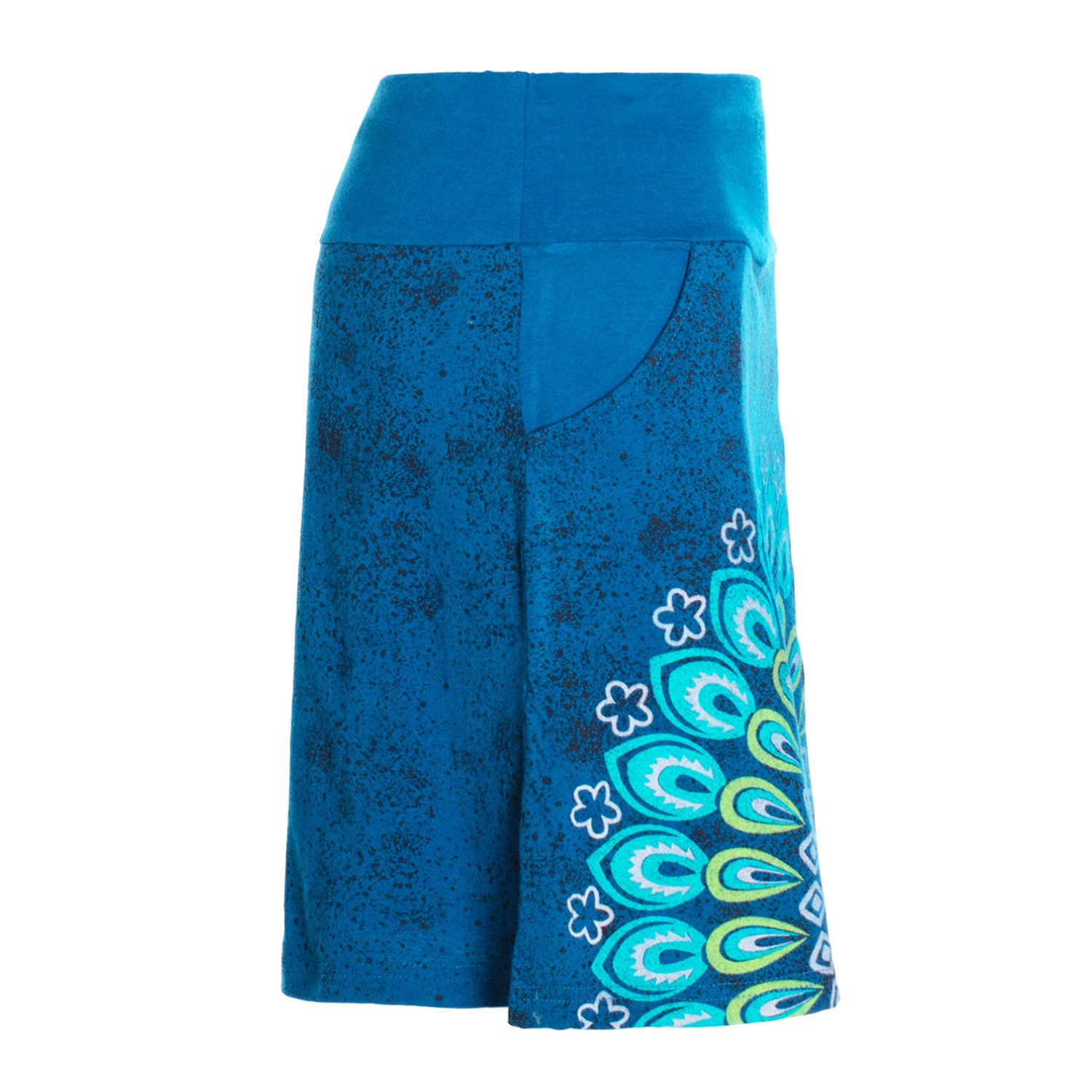Vishes Minirock Damen Baumwolle Blumen-Muster breiter Bund zum Schnüren mit Taschen Alternative Bekleidung, Ethno, Hippie, Retro Style – Bild 3 von 4
