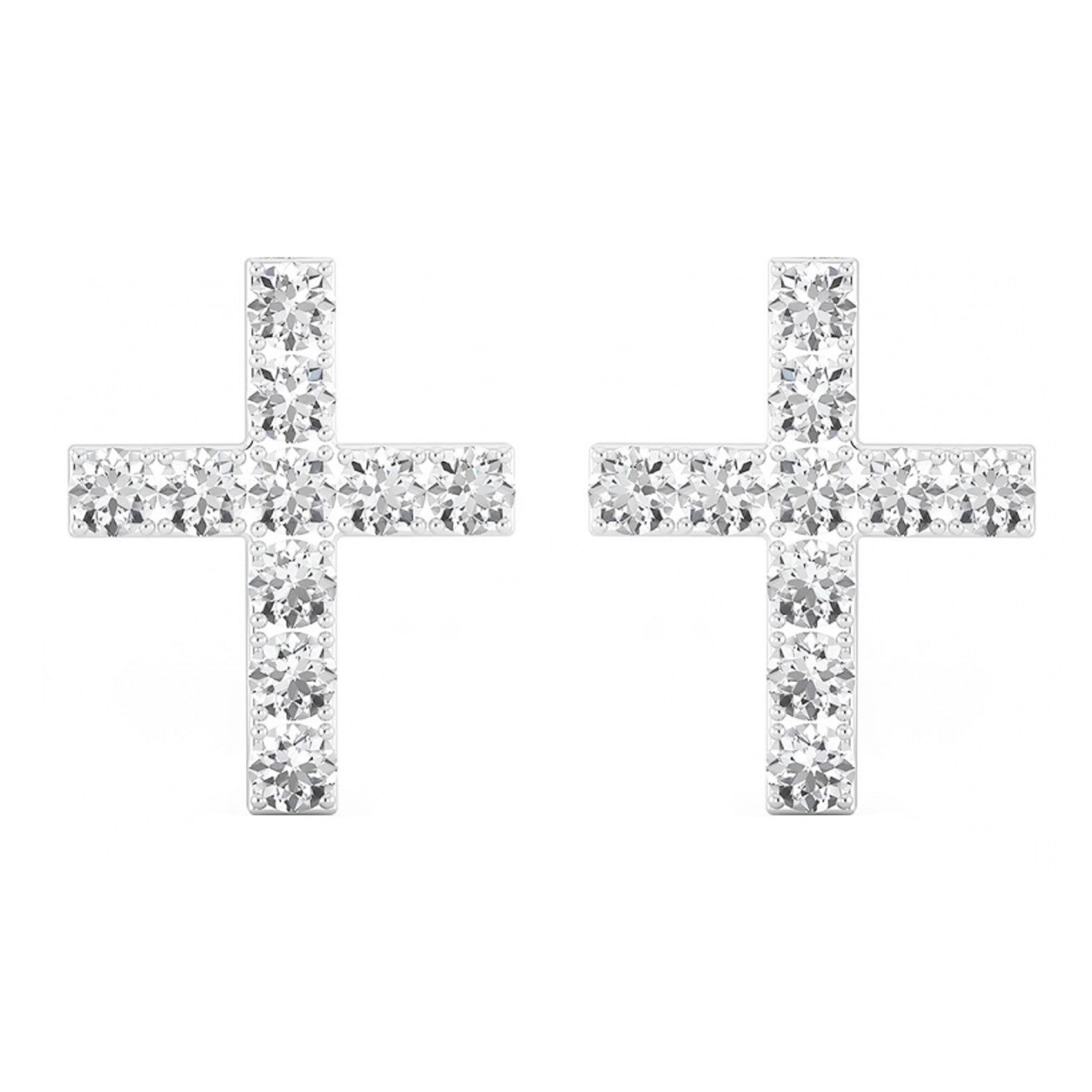 Valentinstagsgeschenk LÖB Paar Ohrstecker Silber Ohrringe Zirkonia Steine Kreuz Glitzer Strass Ohrstecker Klein (Geschenke für Frauen Beste Freundin M