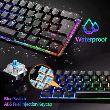 LexonElec RGB-Hintergrundbeleuchtung Tastatur- und Maus-Set, Gaming-Atmosphäre,individuell anpassbar für Personalisiertes Erlebnis