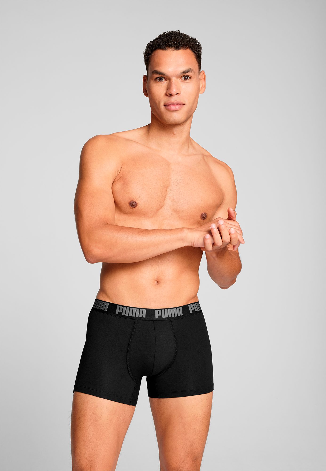 PUMA Boxershorts PUMA MEN EVERYDAY BASIC BOXERS 2P (Packung, 2er Pack) mit Puma Webbund