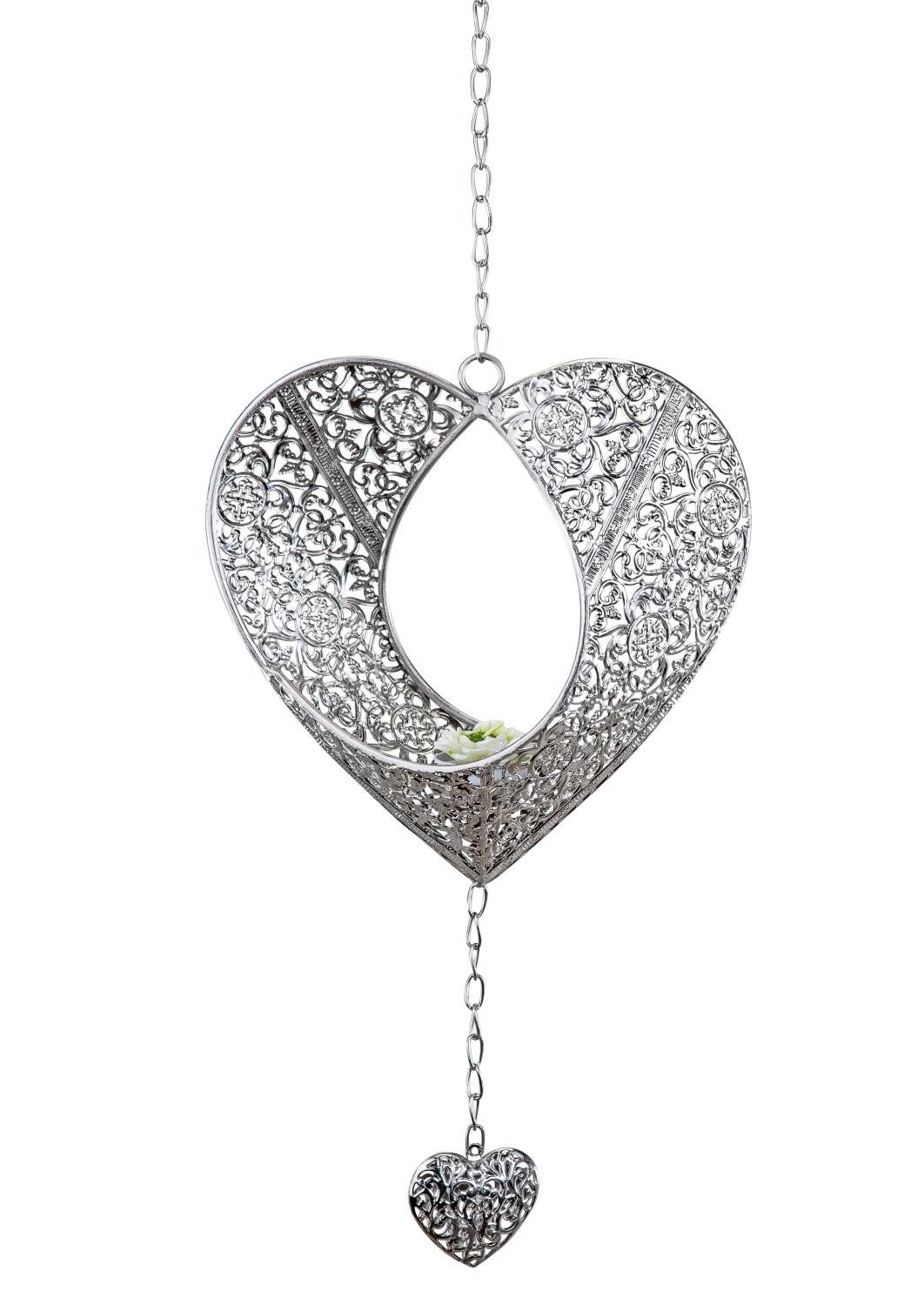 formano Teelichthalter Prado, Farbe: Silber, Motiv: Herz günstig online kaufen