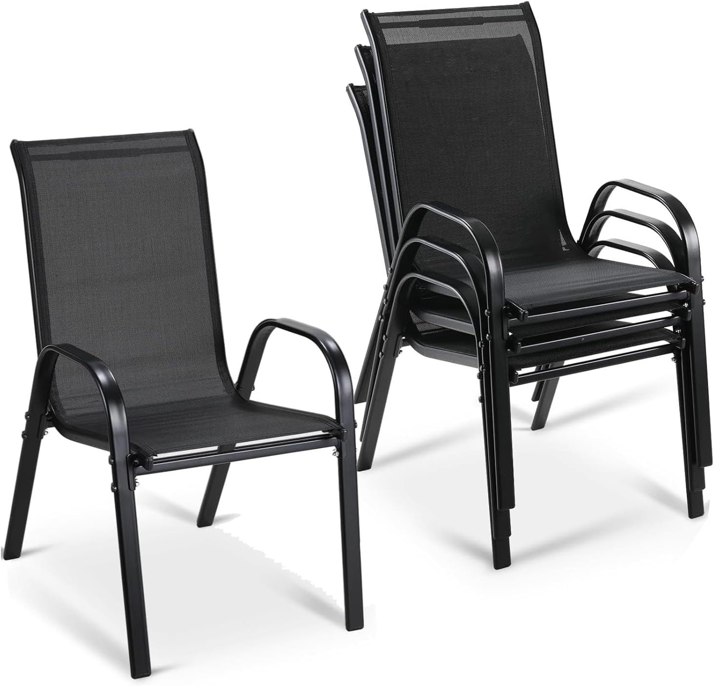 TLGREEN Stapelstuhl Gartenstühle Stapelstuhl,Camping Stapelbar Hochlehner, günstig online kaufen