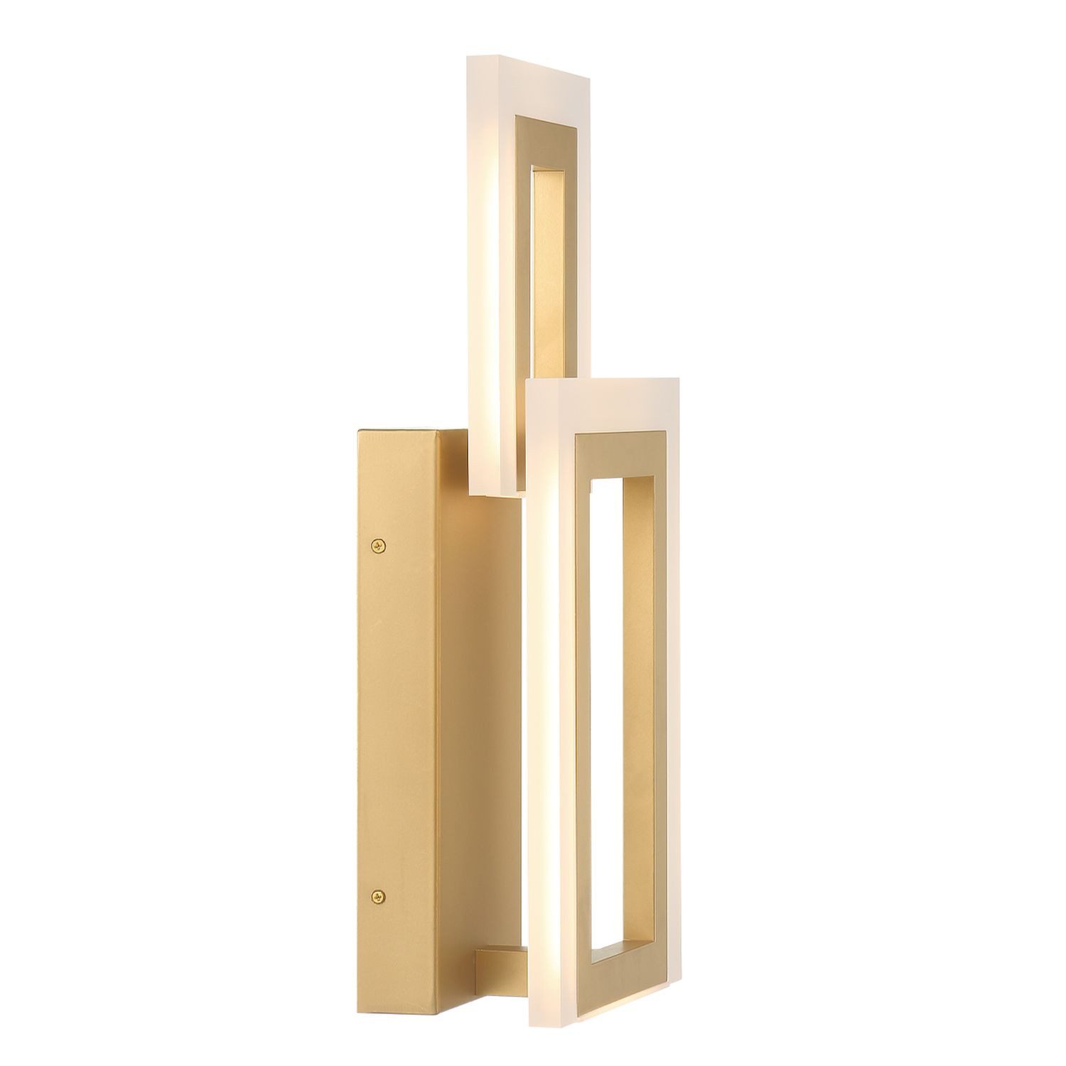 Licht-Erlebnisse Wandleuchte ELRIC, LED, Warmweiß, LED Metall 40.6 cm hoch in Gold 3000 K 802 lm Modern