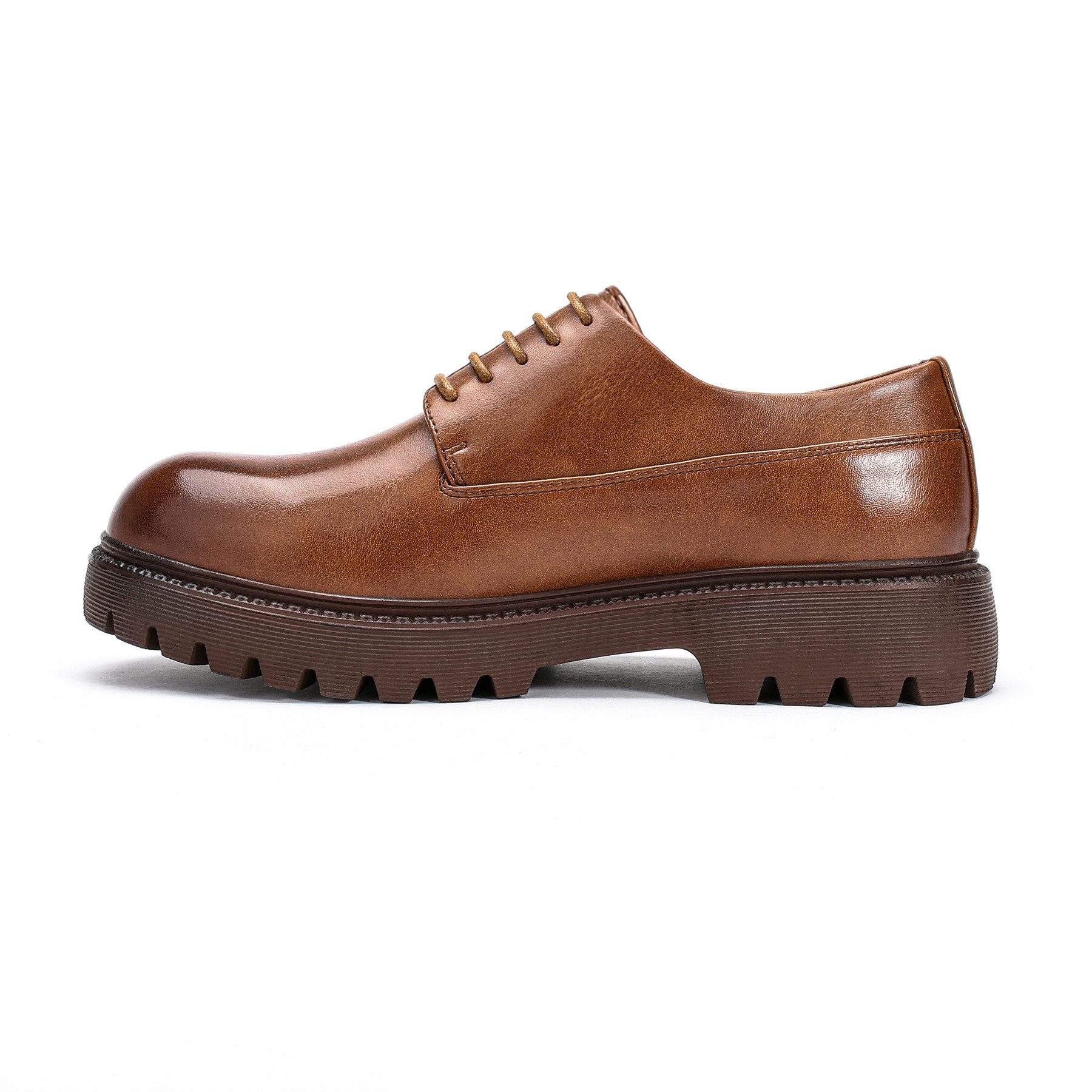 Allthemen Schnürschuh Klassische Herren Derbyschuhe mit dicker Sohle Vintage Schnürschuhe