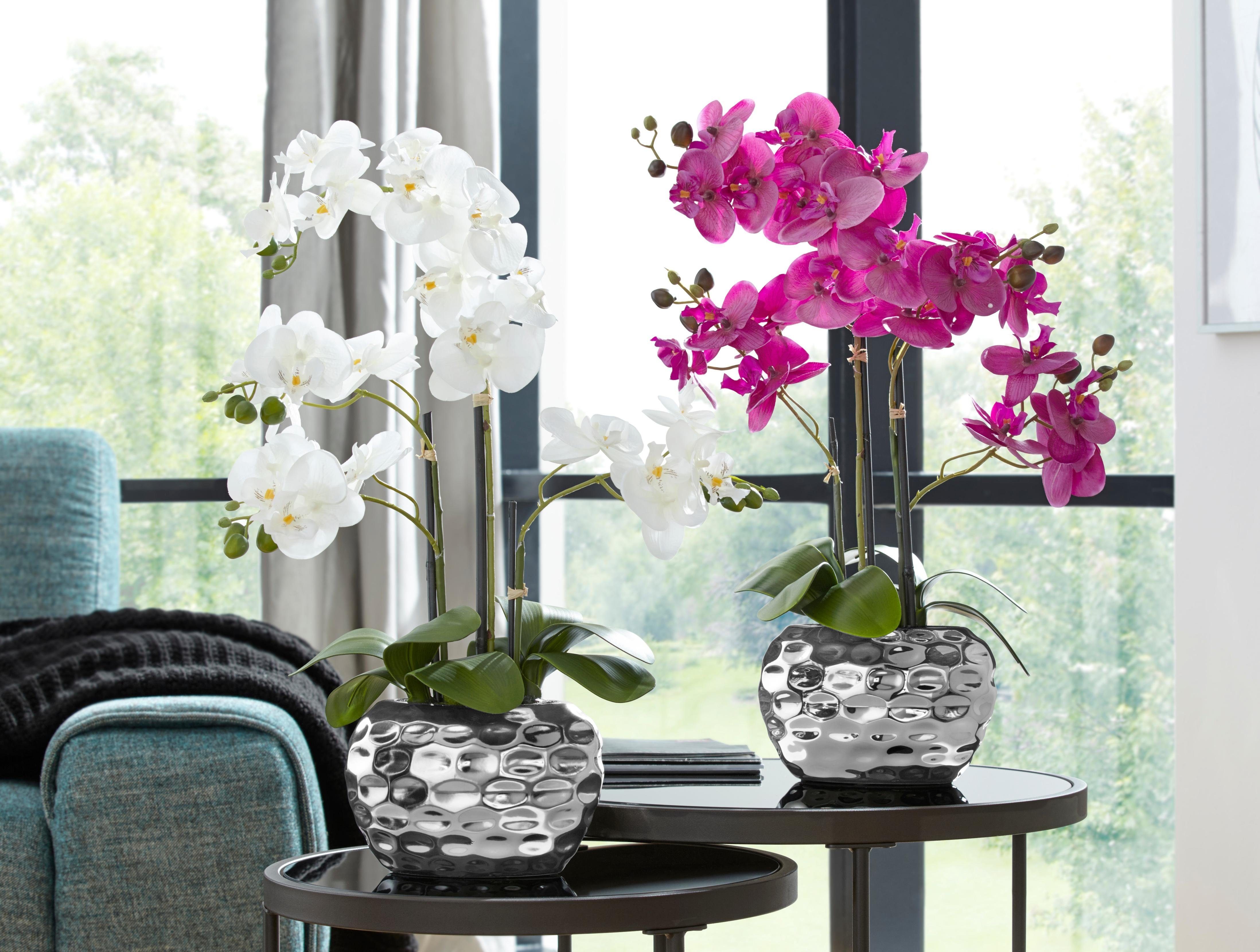 Kunstpflanze Orchidee Orchidee, Creativ green, Höhe 55 cm weiß