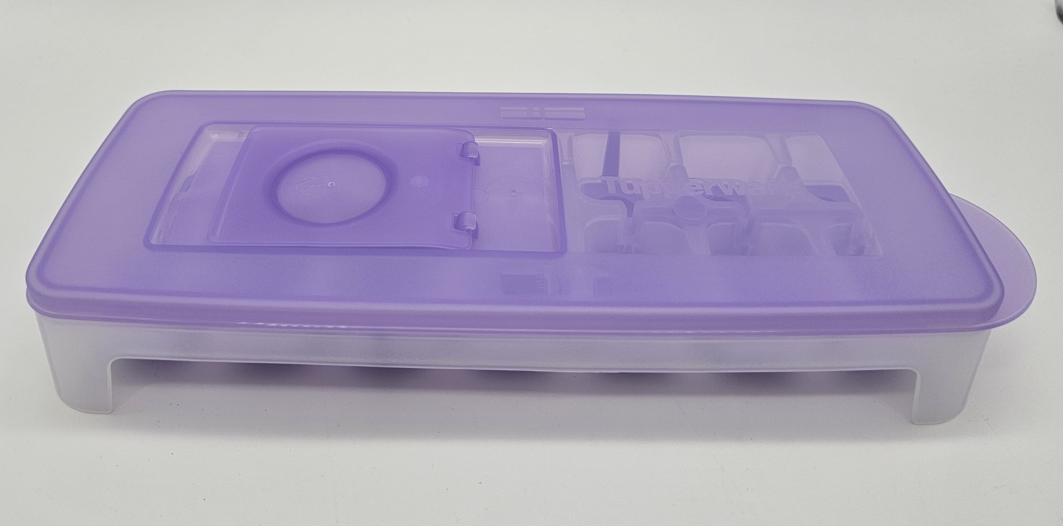 TUPPERWARE Servierschale Tupperware Eiswürfler mit lila Deckel