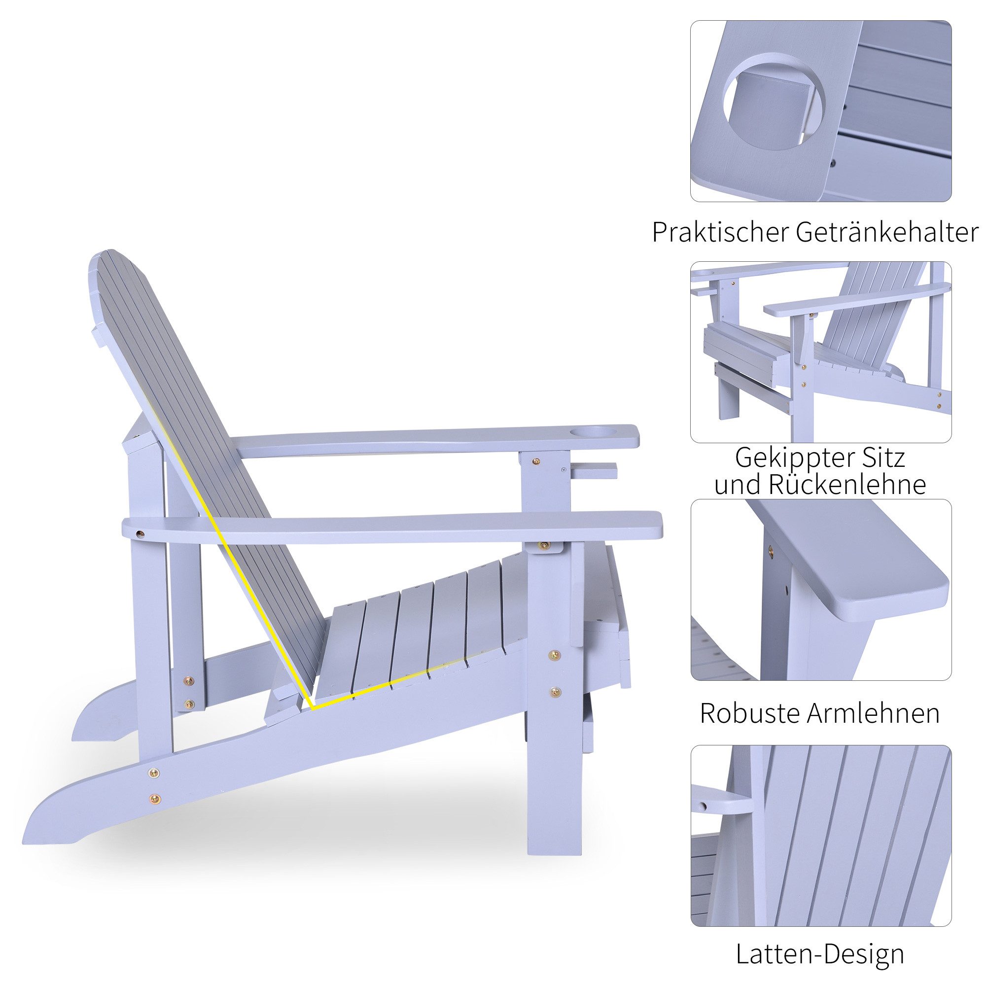 MC Star Gartenstuhl Adirondack mit Becherhalter, günstig online kaufen