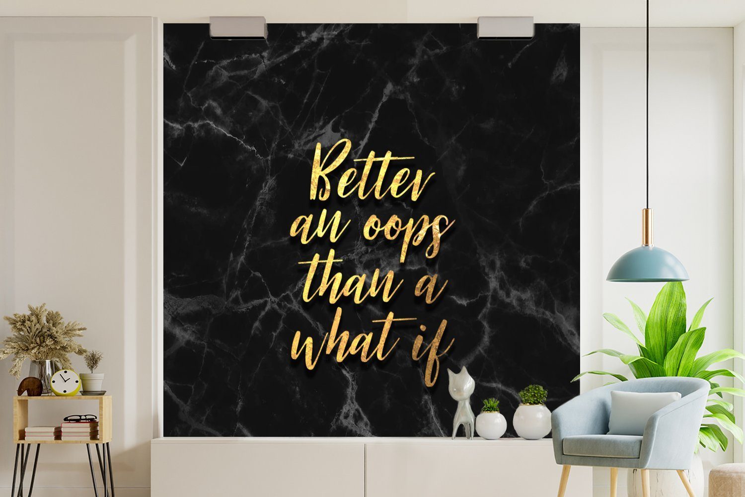 Wandtapete Gold oder MuchoWow - Zitate Fototapete St), Marmor, - Tapete Vinyl Wohnzimmer Schlafzimmer, für Motivation (5 bedruckt, Matt, -